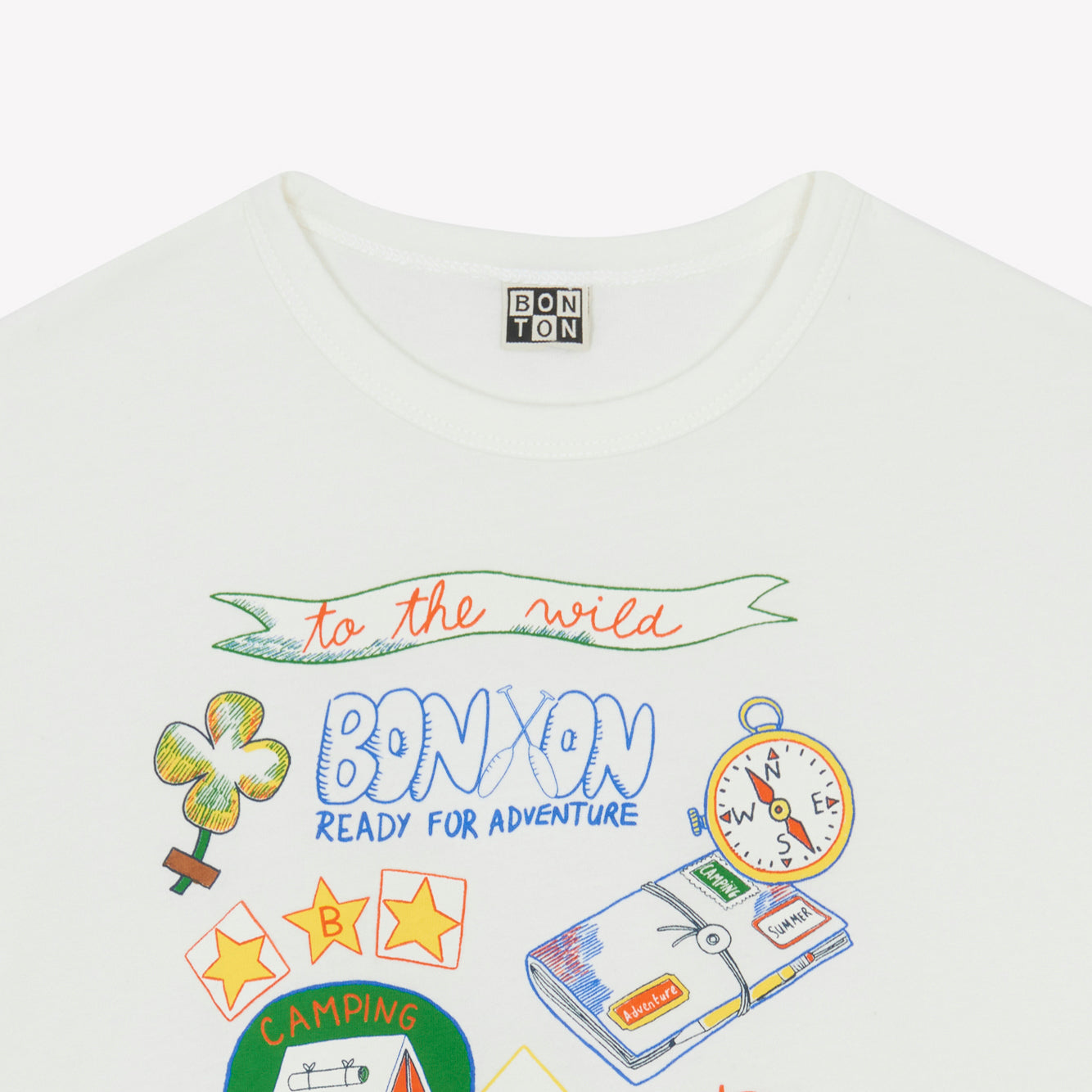 Boys & Girls White Printed Cotton T-Shirt