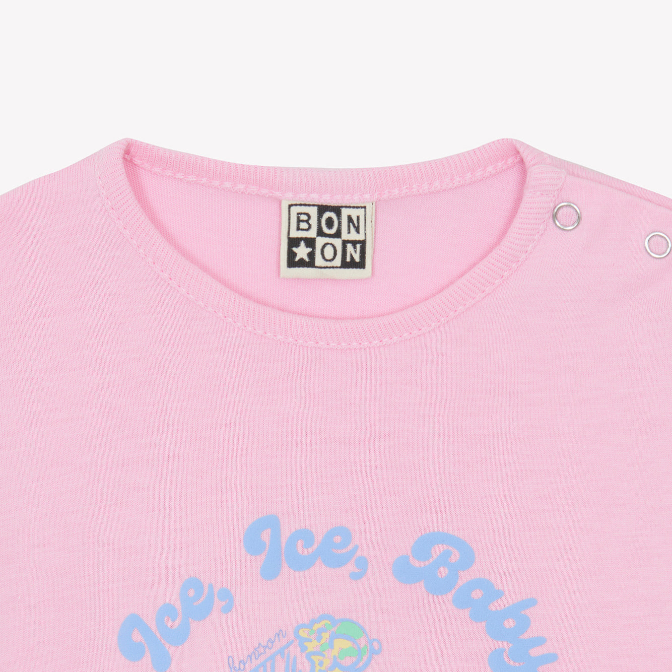 Baby Girls Pink Printed Logo Cotton T-Shirt