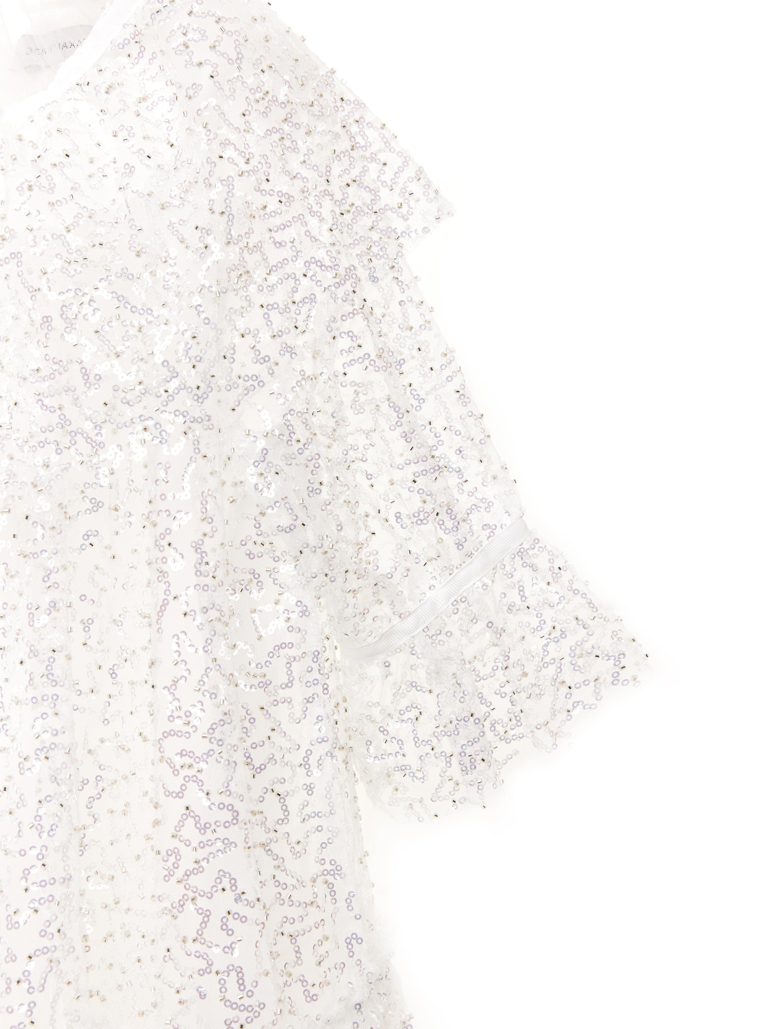 BCBG Girls Sequin Tulle Dress in White