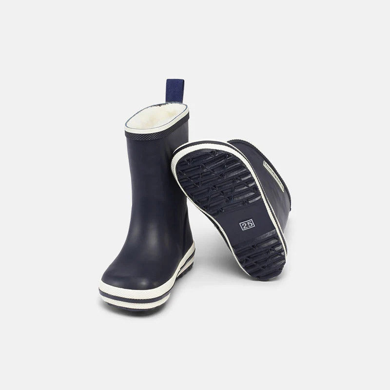 Boys & Girls Dark Blue "Charly High Warm" Rain Shoes