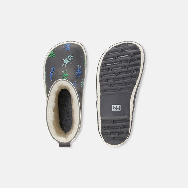 Boys & Girls Grey "Charly High Warm" Rain Shoes