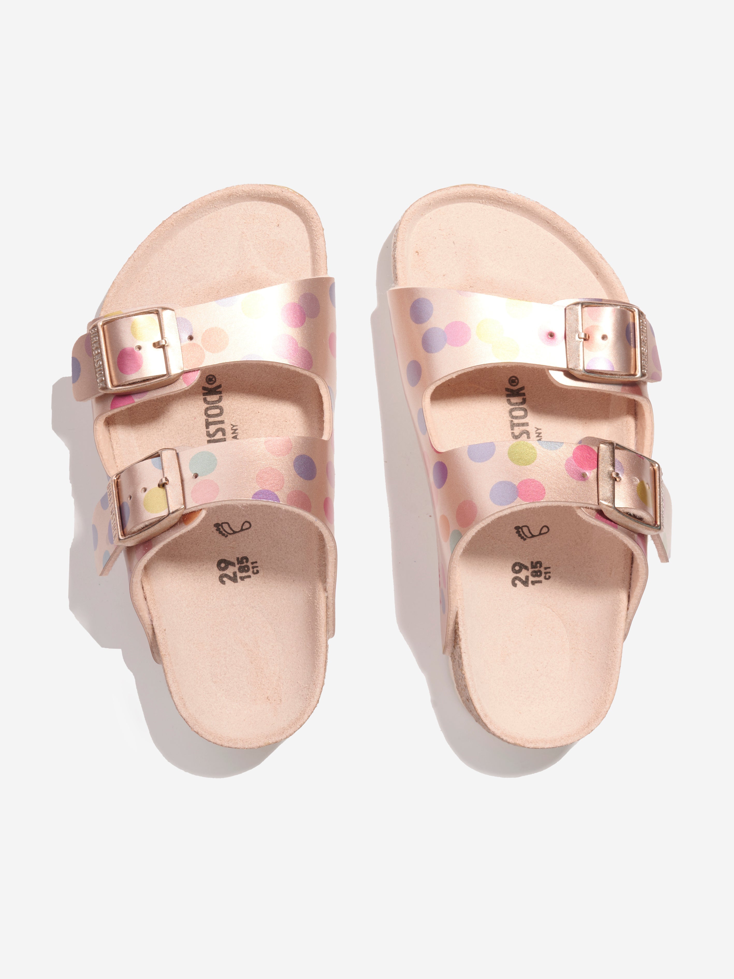 Girls Arizona Metallic Dots Sandals in Copper