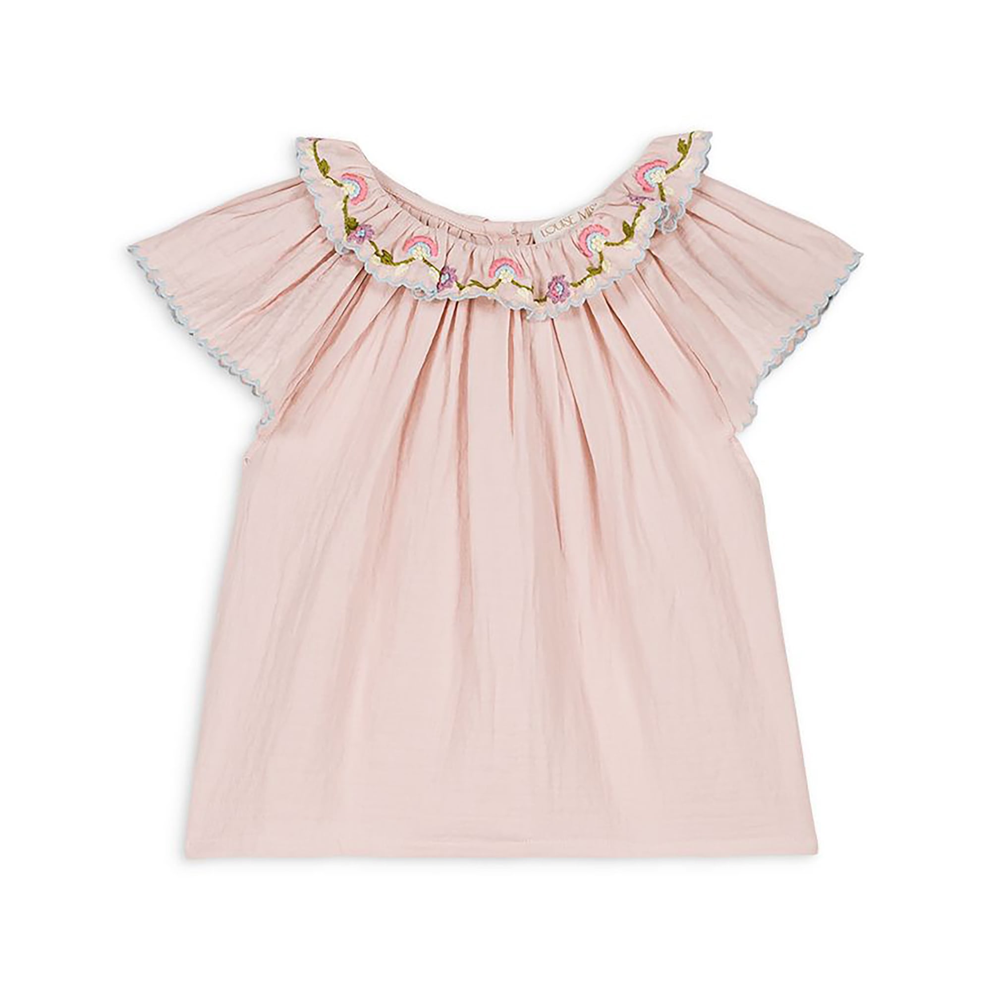 Girls Pink Embroidered Cotton Top