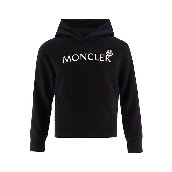 Boys Black Logo Hooded Sweatshirt