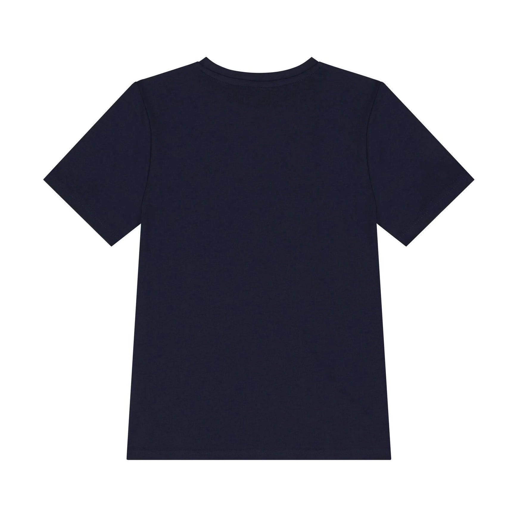 Boys Dark Blue Logo Cotton T-Shirt