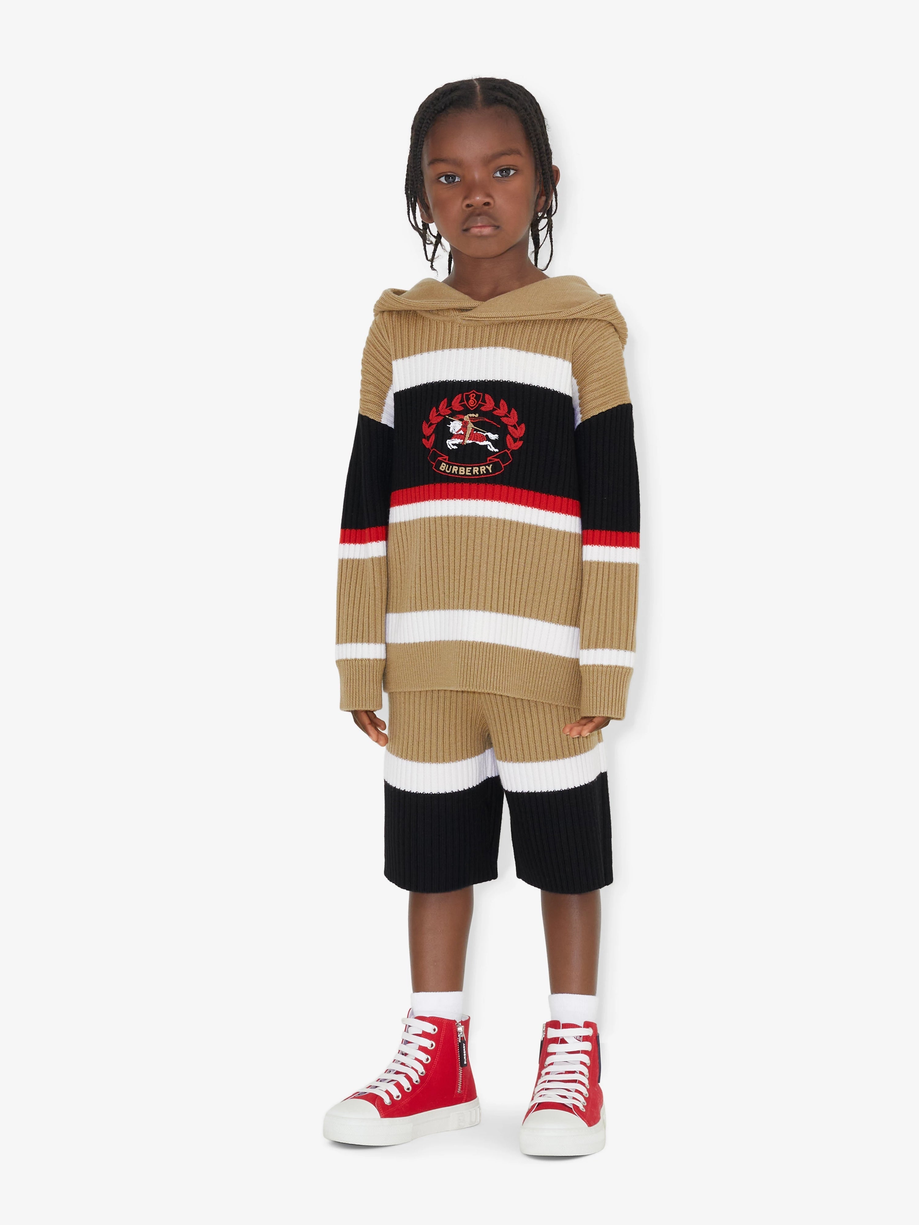 Boys Grayson Stripe Hoodie in Archive Beige