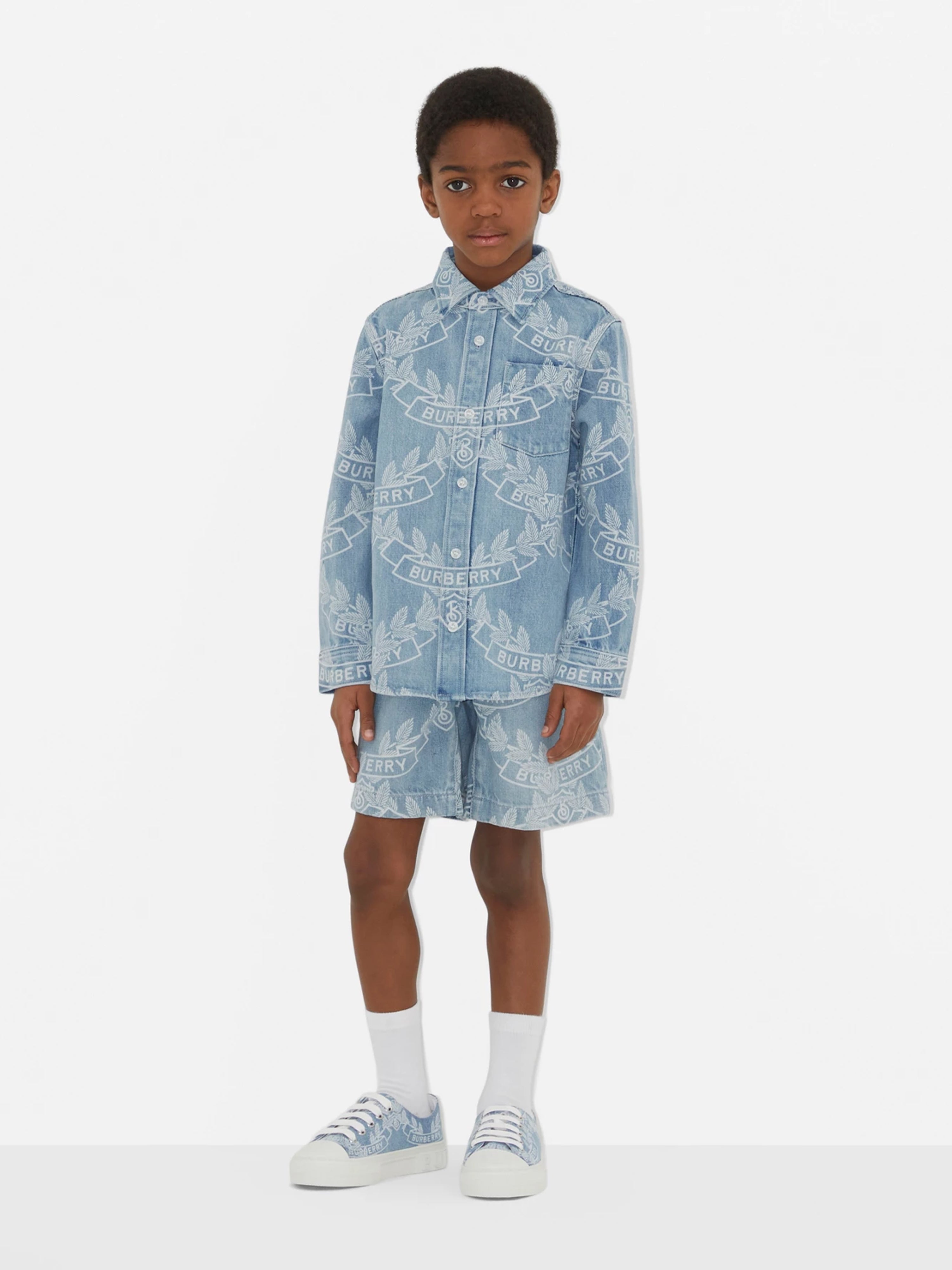 Boys Owen Crest Shirt in Blue