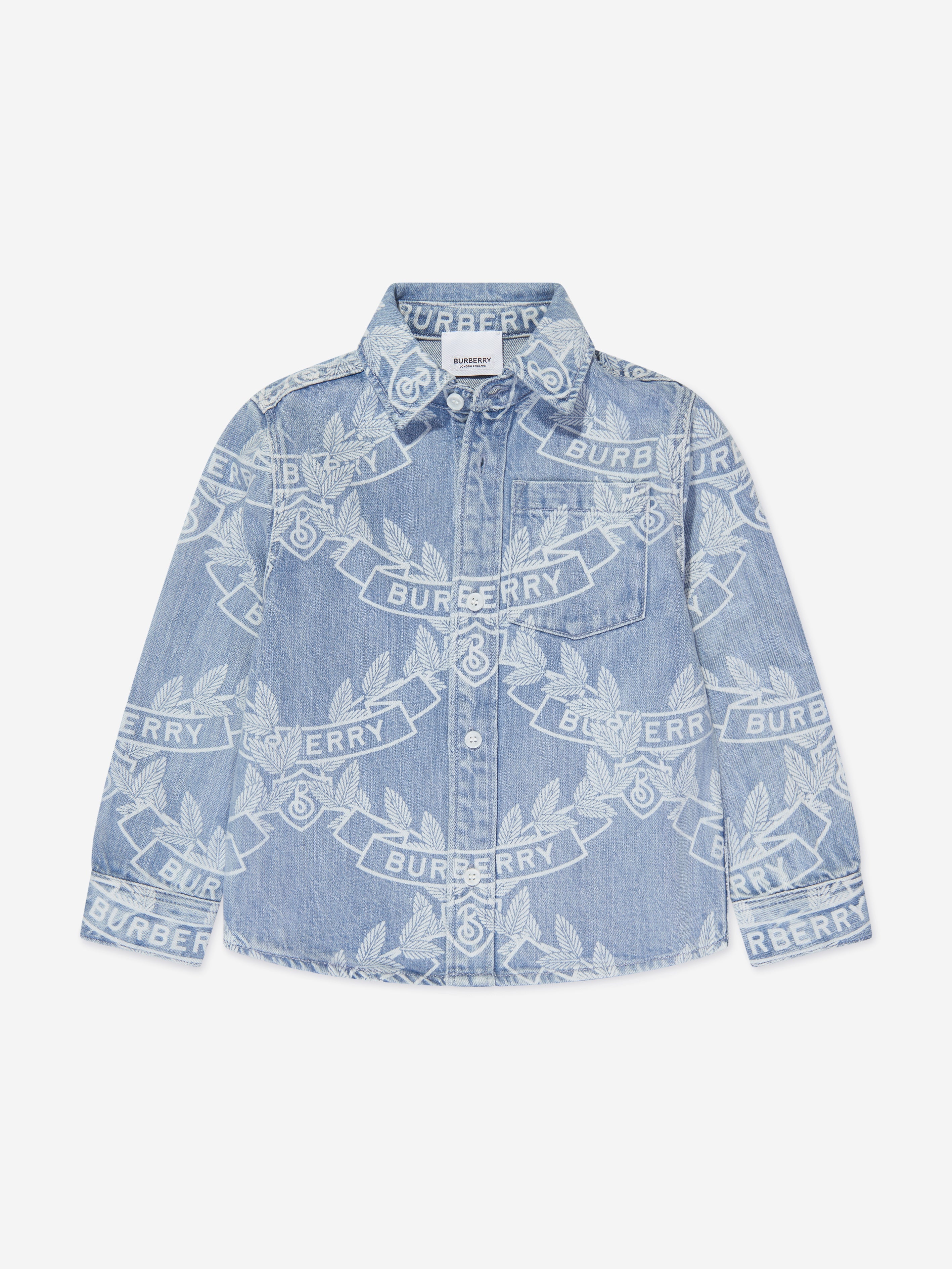 Boys Owen Crest Shirt in Blue