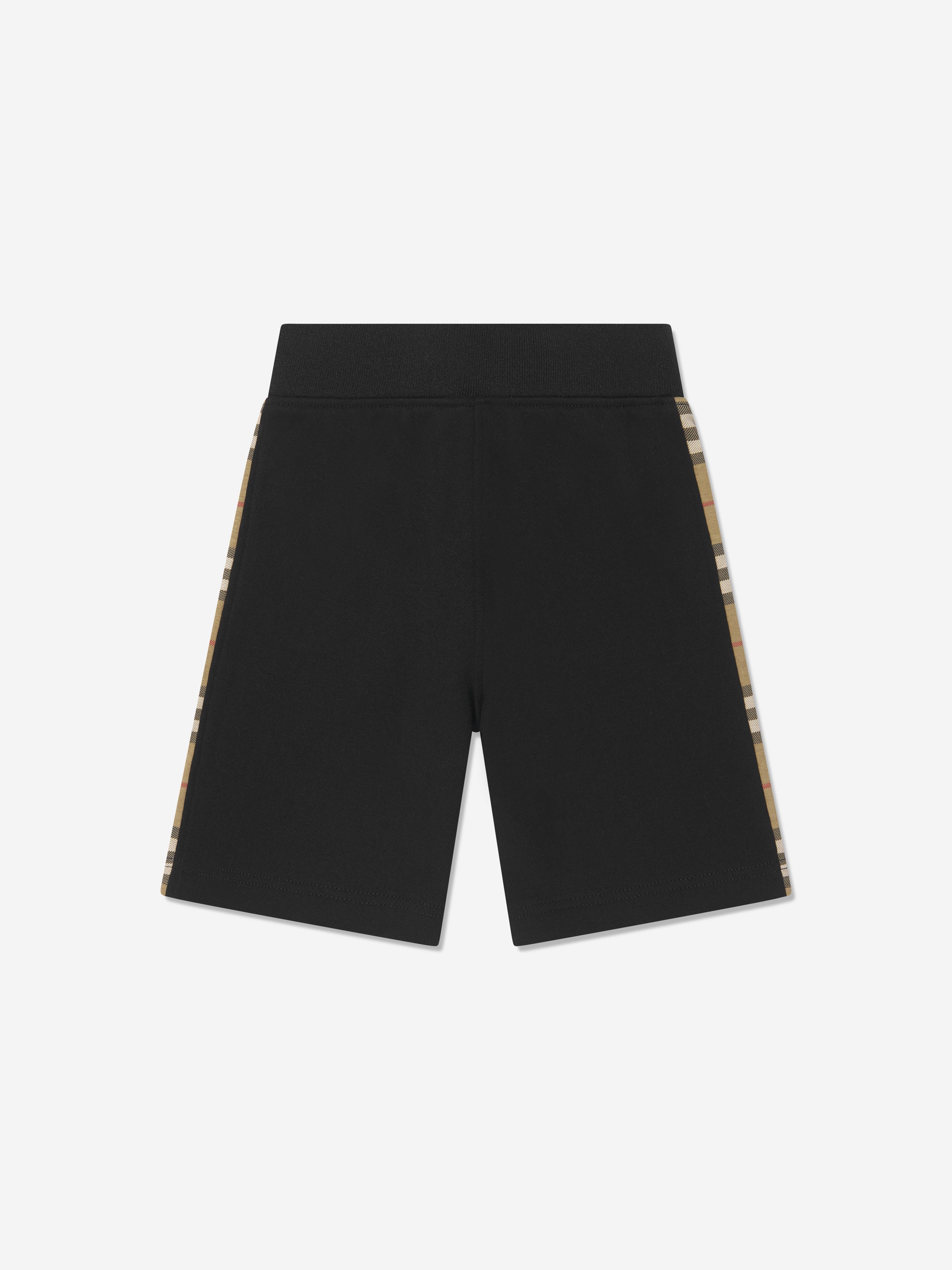 Boys Nolen Check Insert Shorts in Black
