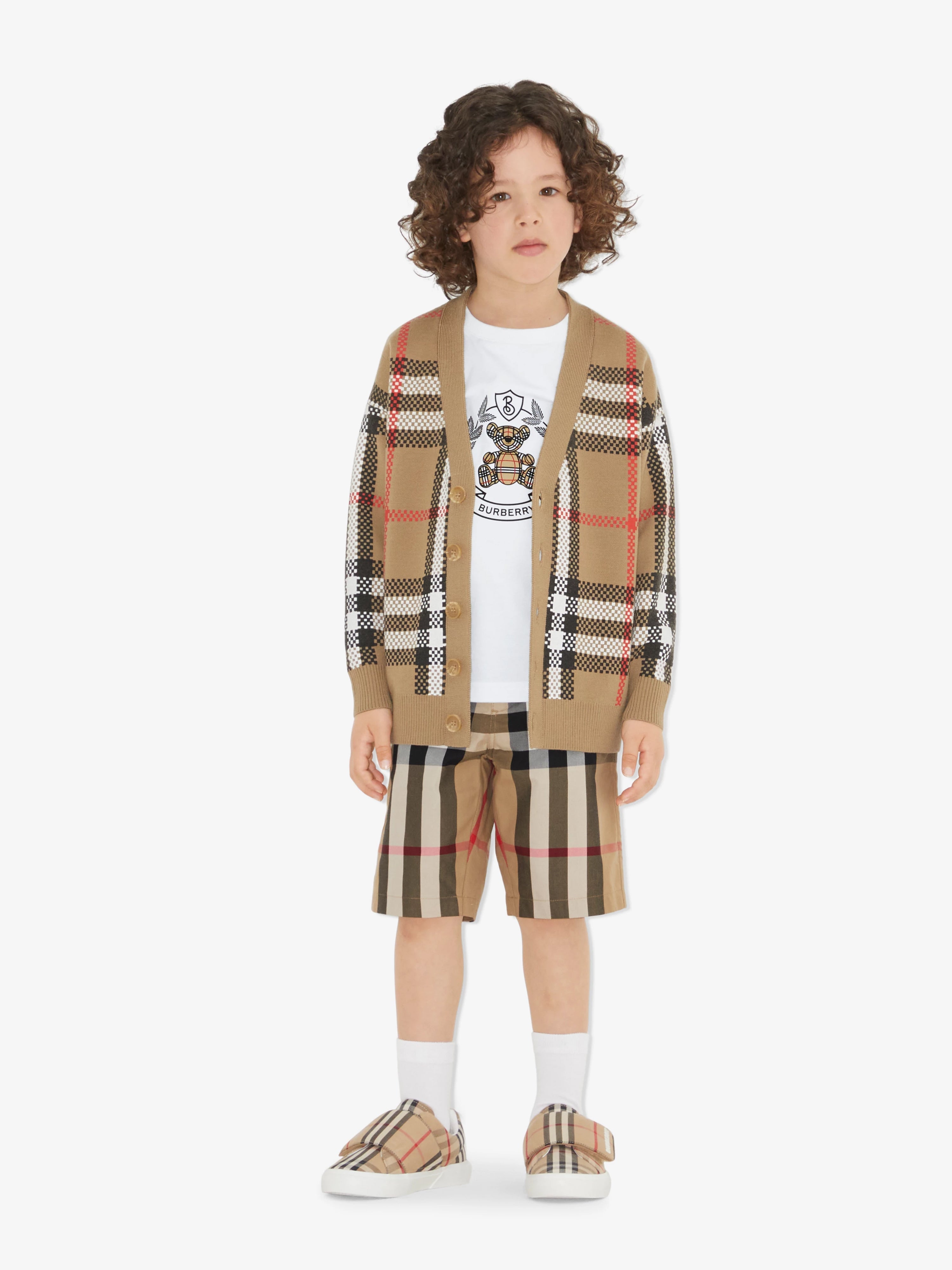 Boys Halford Shorts in Archive Beige Check