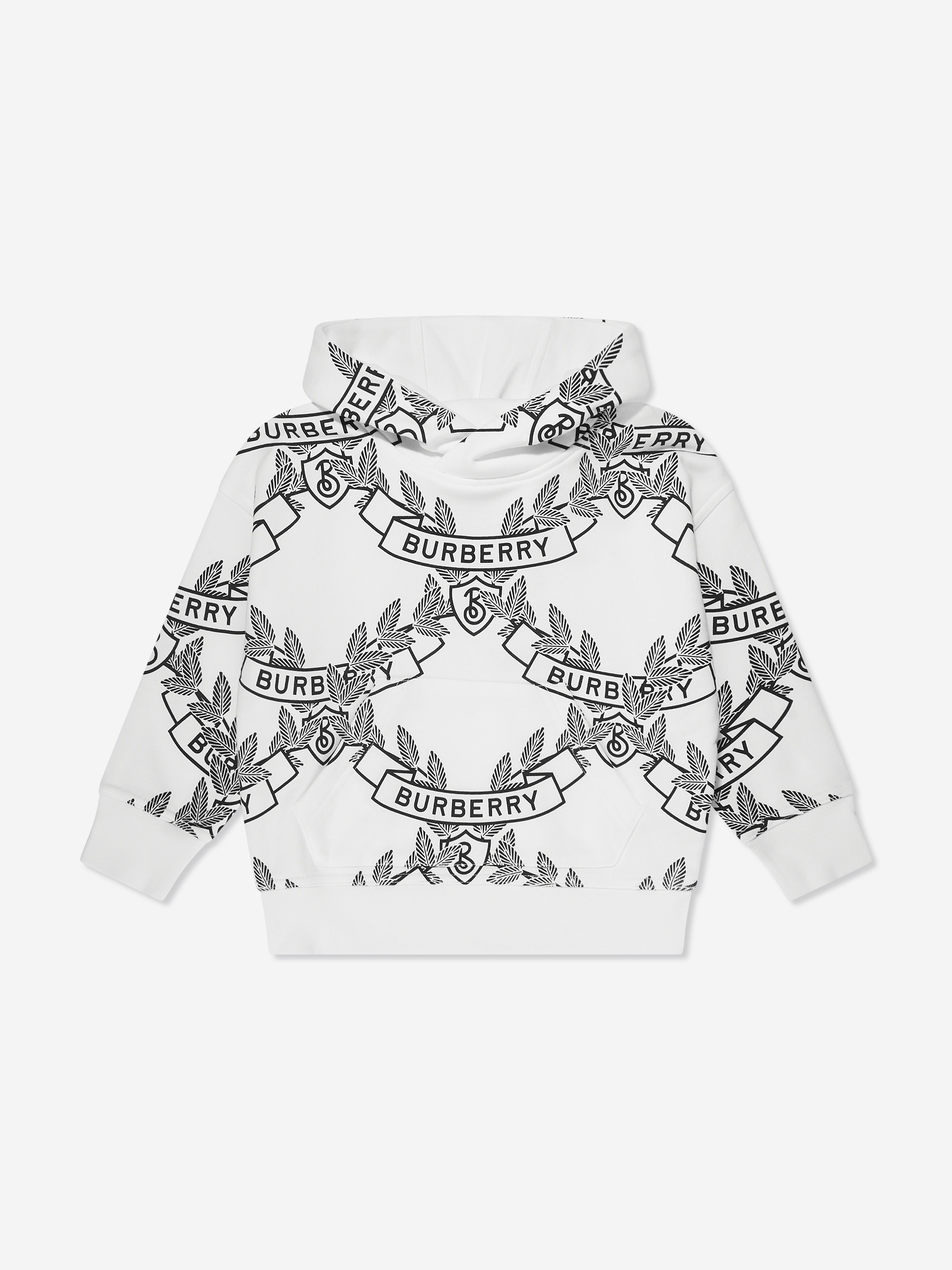 Boys Talbot Crest Hoodie in White
