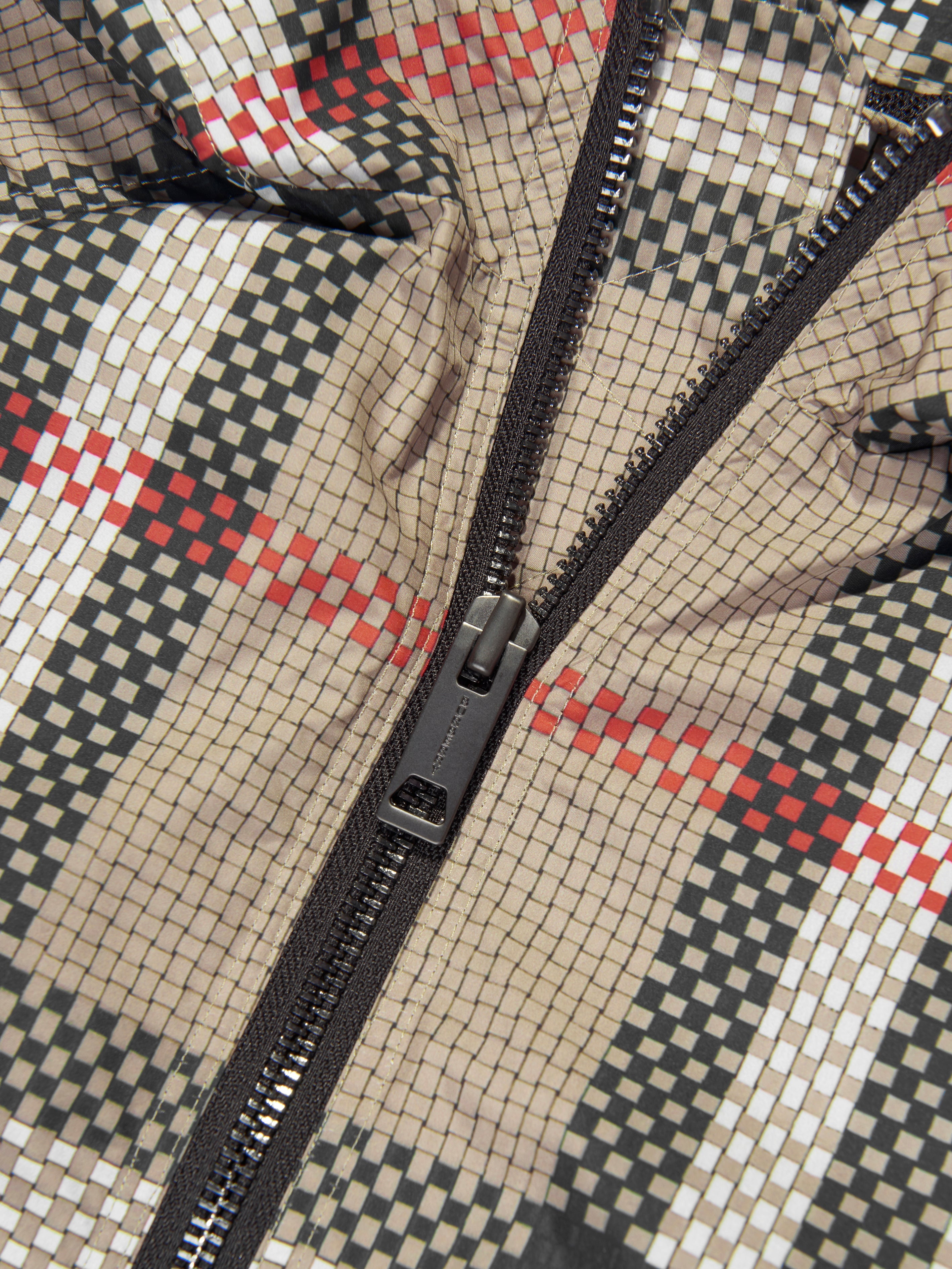Boys Troy Zip Up Top in Archive Beige Check