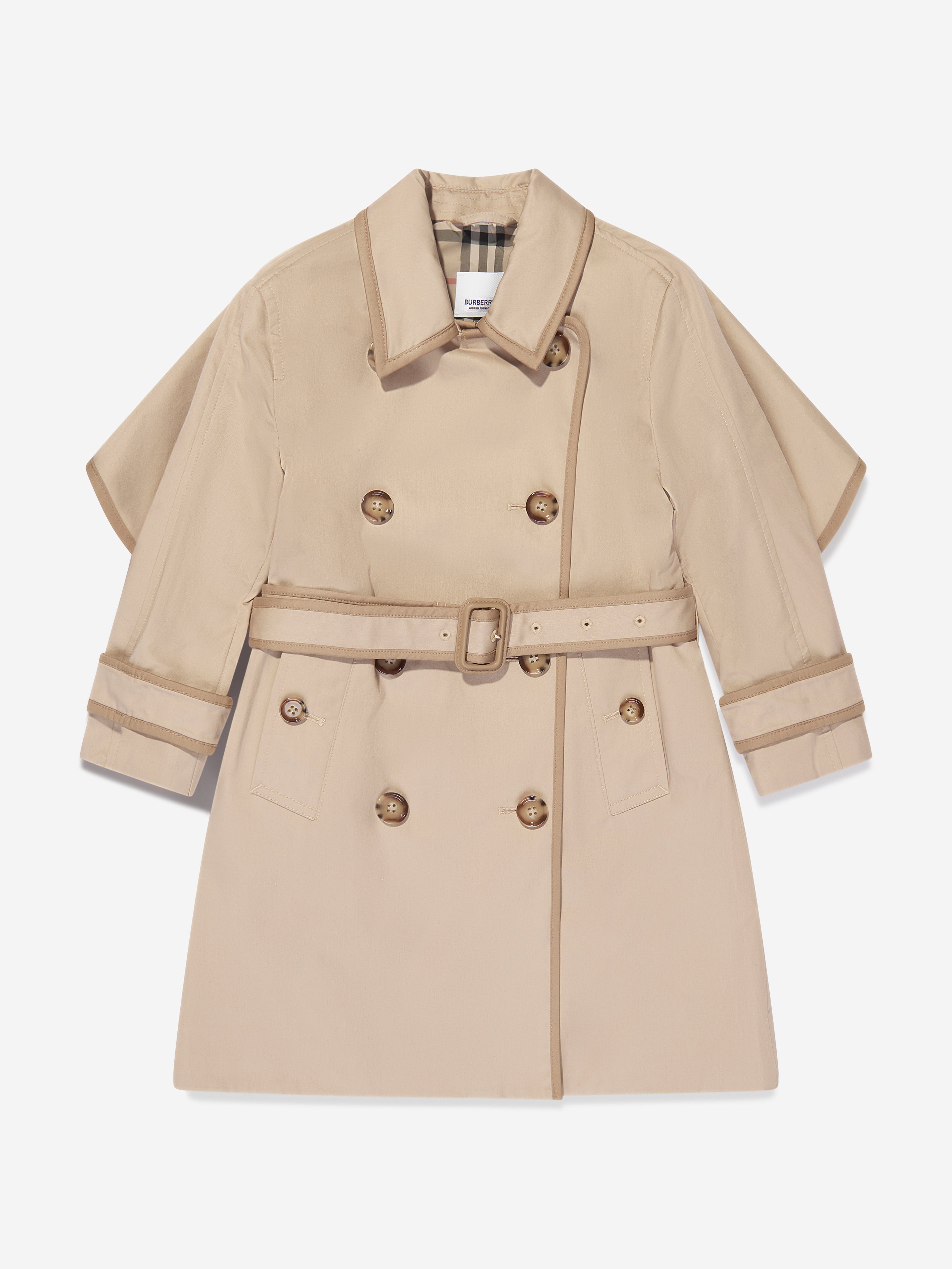 Girls Millicent Long Coat in Soft Fawn