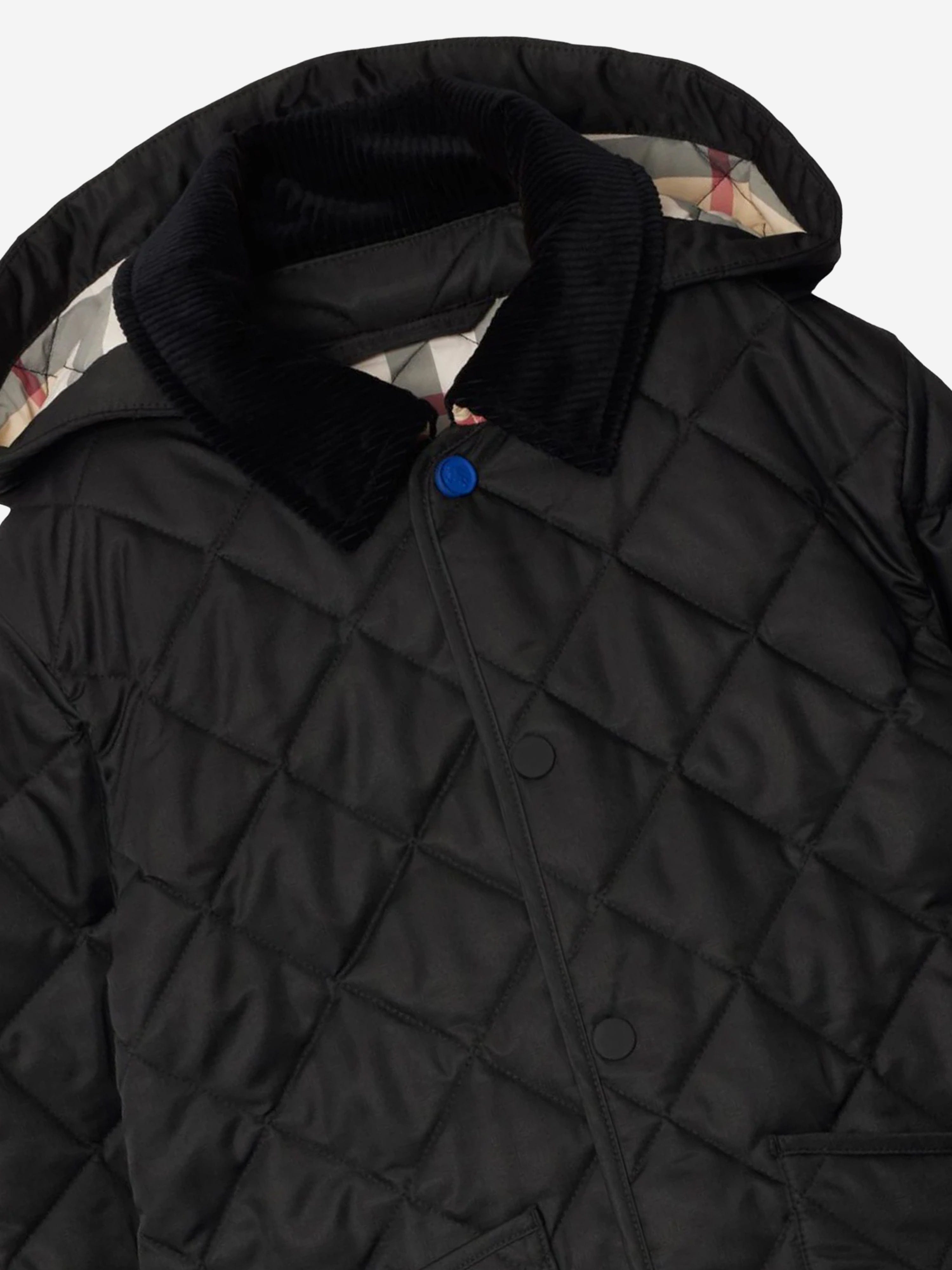 Boys Rowan Quilted Jacket in Black