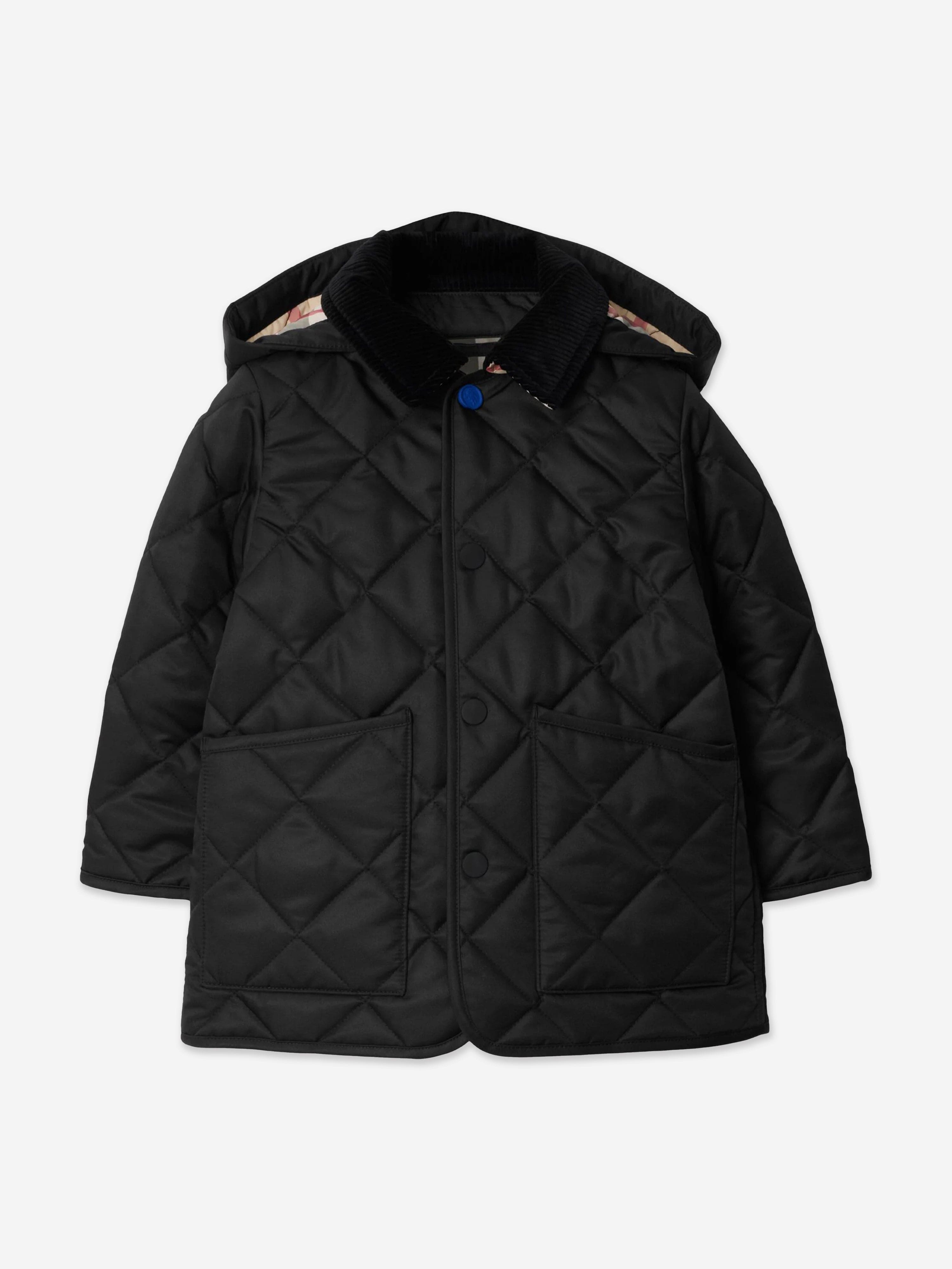 Baby Boys Mini Rowan Quilted Jacket in Black
