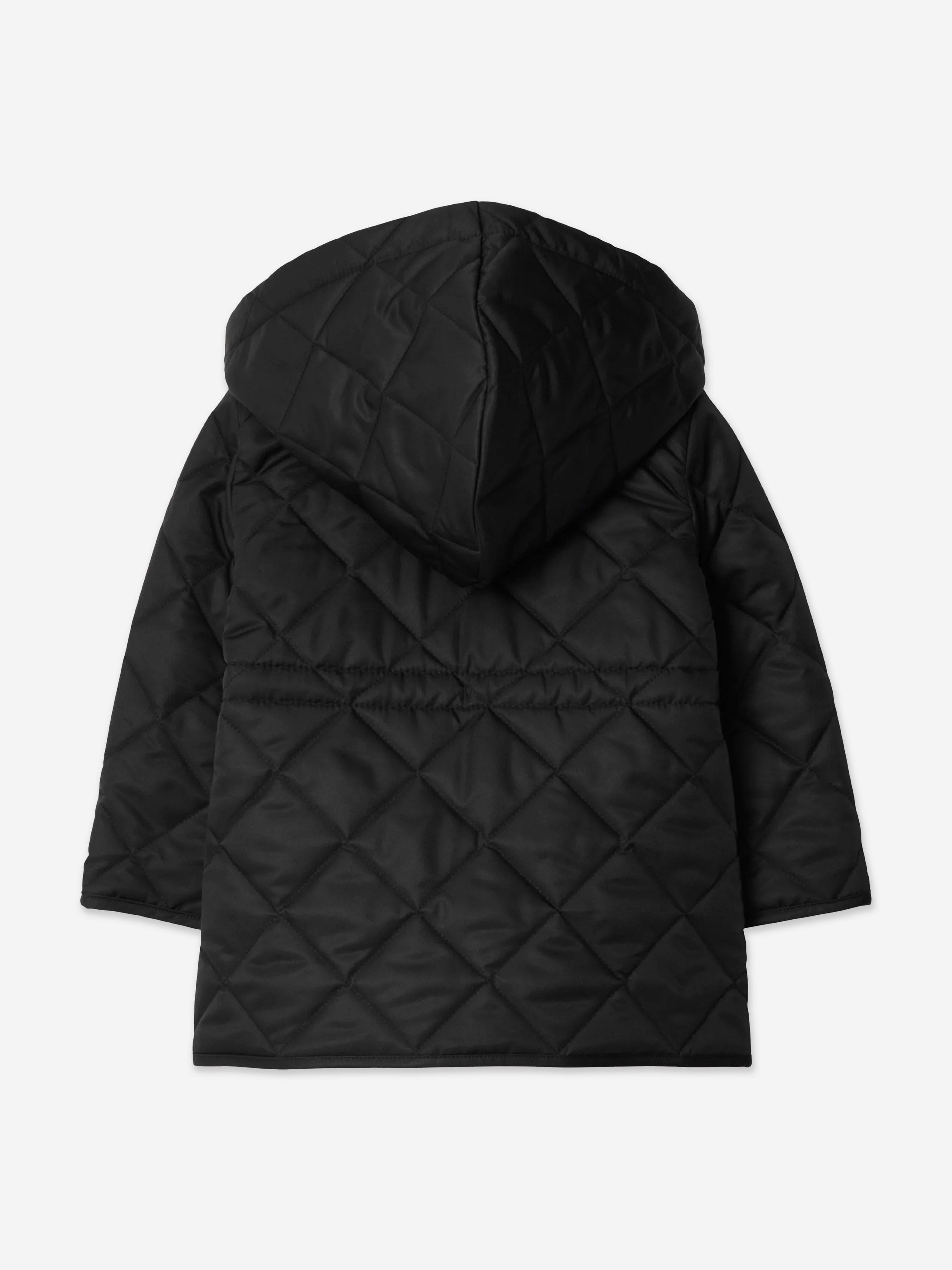 Baby Boys Mini Rowan Quilted Jacket in Black
