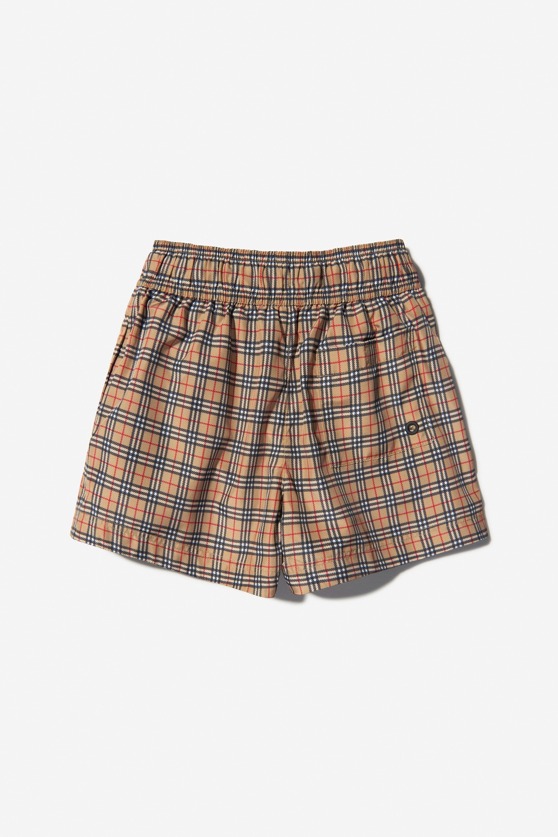 Boys Kameron Check Print Swim Shorts