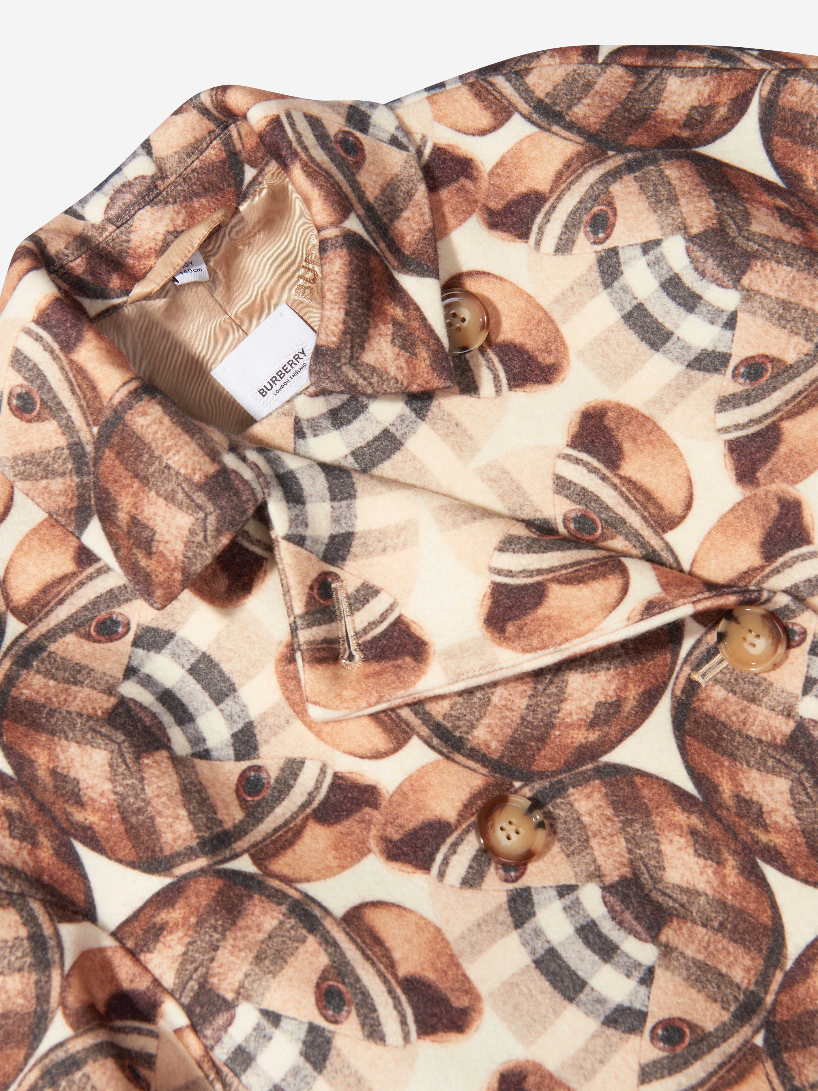 Girls Bear Print Coat