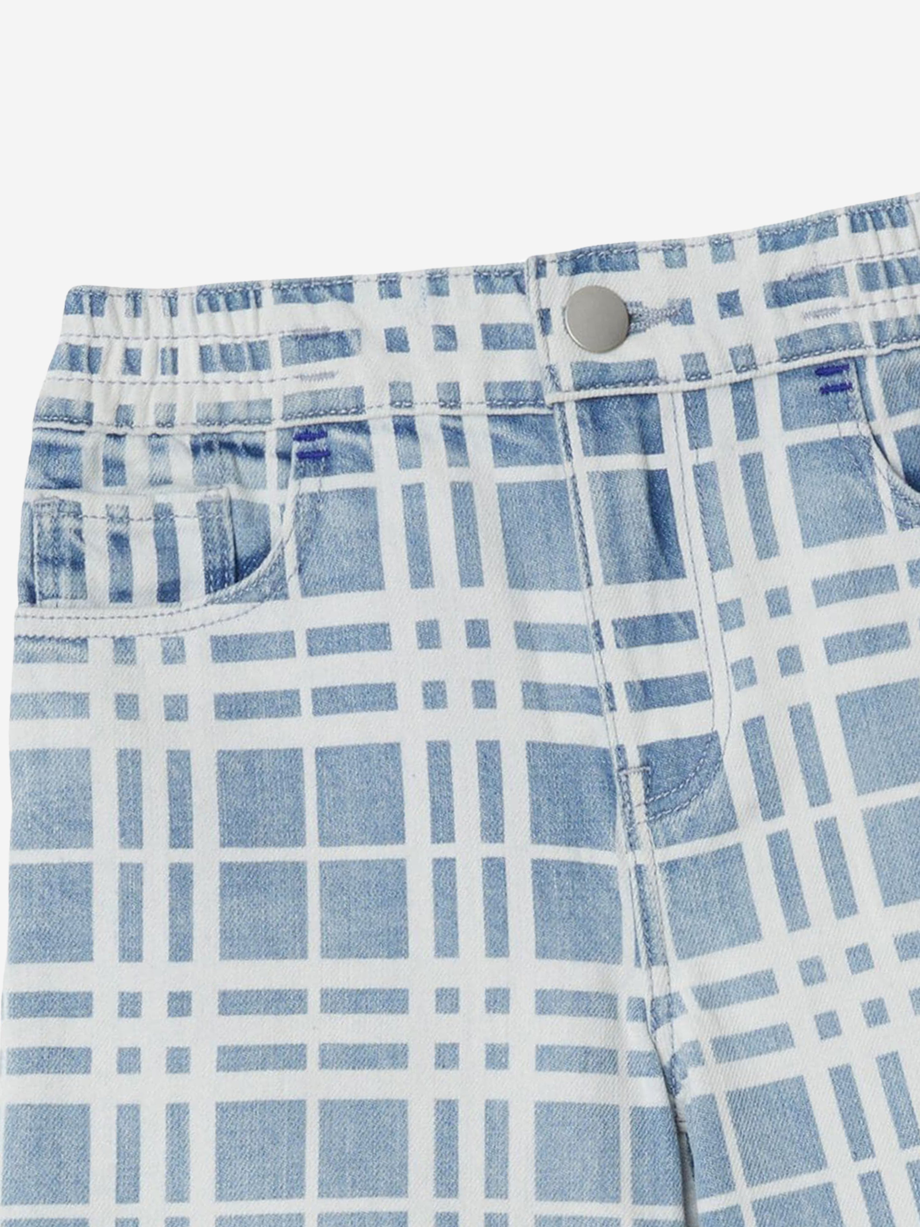 Boys Check Castel Shorts in Blue
