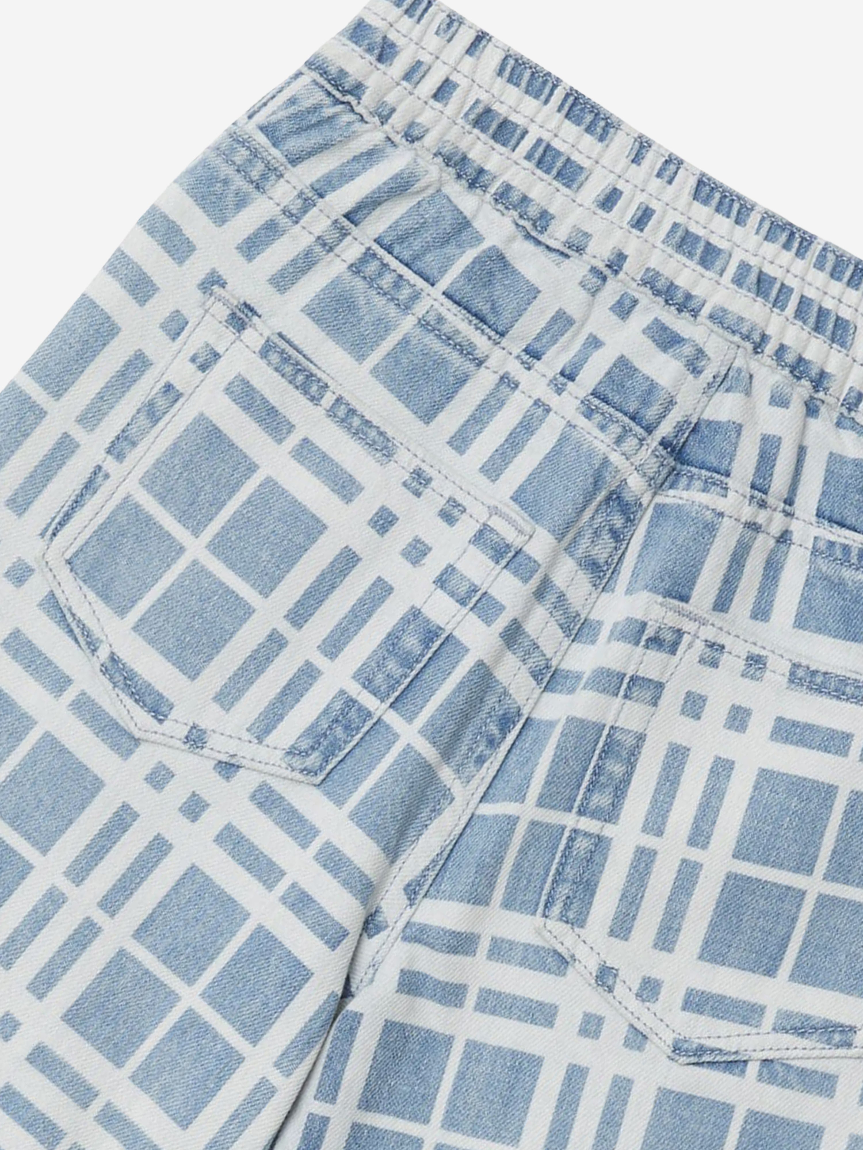 Boys Check Castel Shorts in Blue