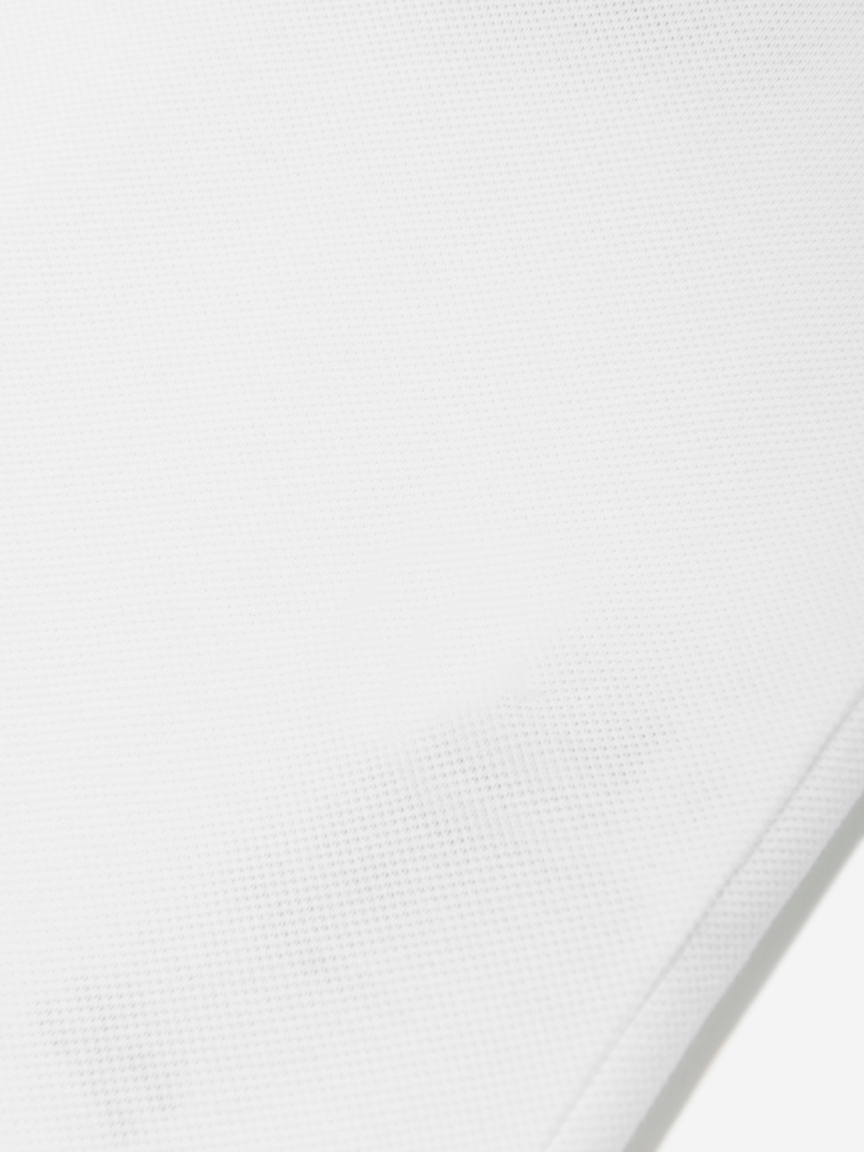 Boys Check Collar Johane Polo Shirt in White