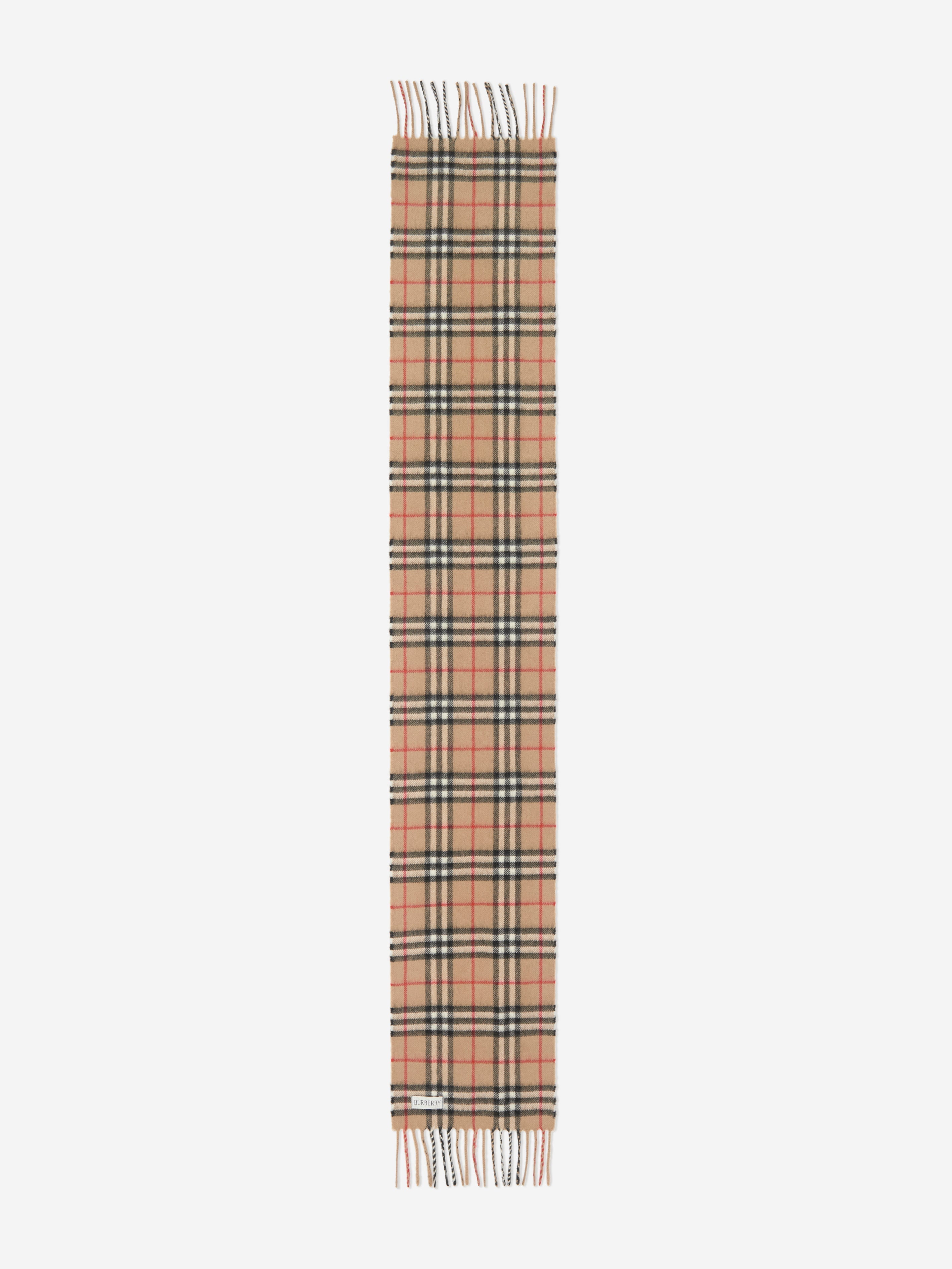 Kids Vintage Check Cashmere Scarf in Beige