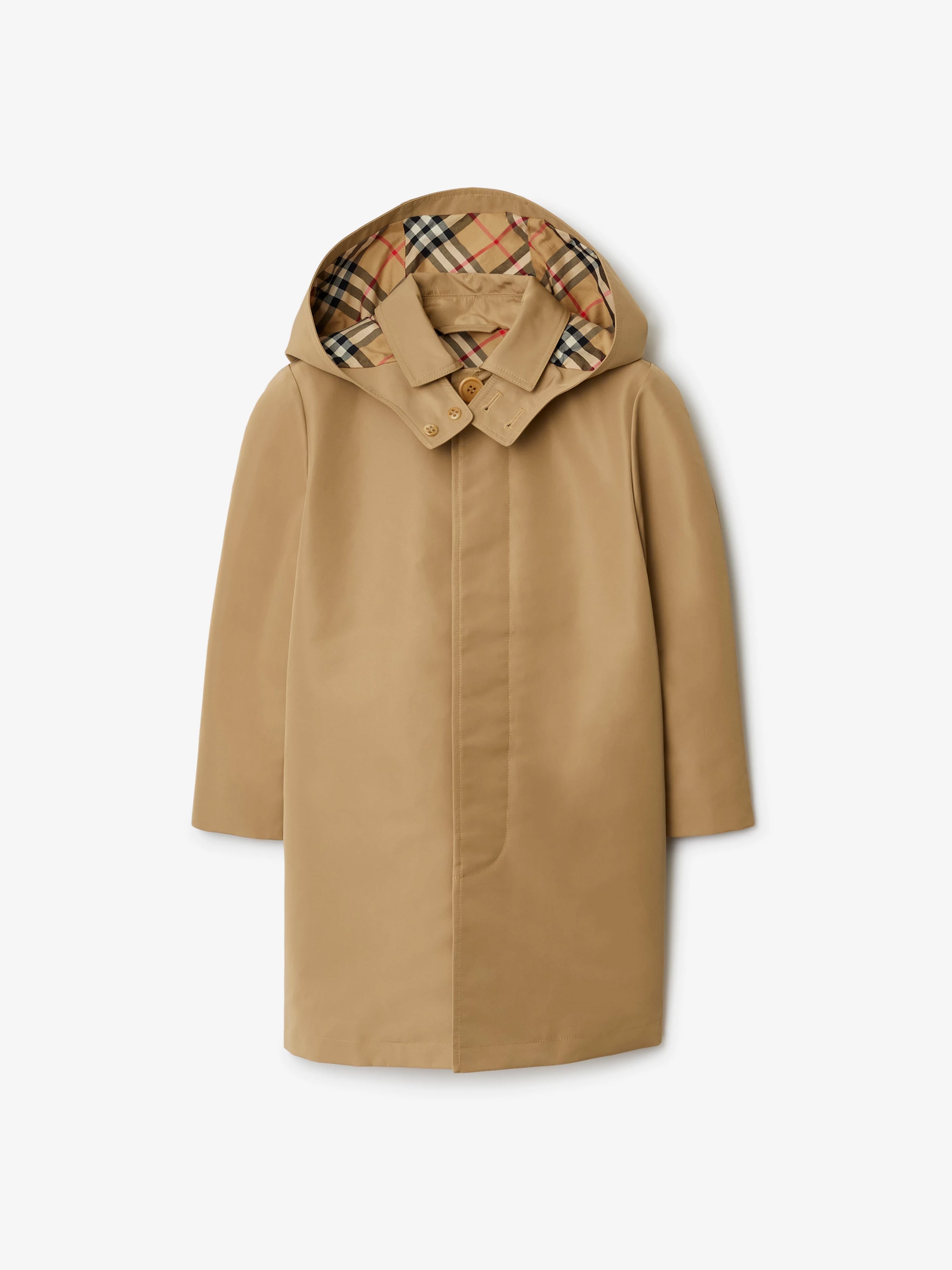 Boys Nathaniel Hooded Car Coat in Beige
