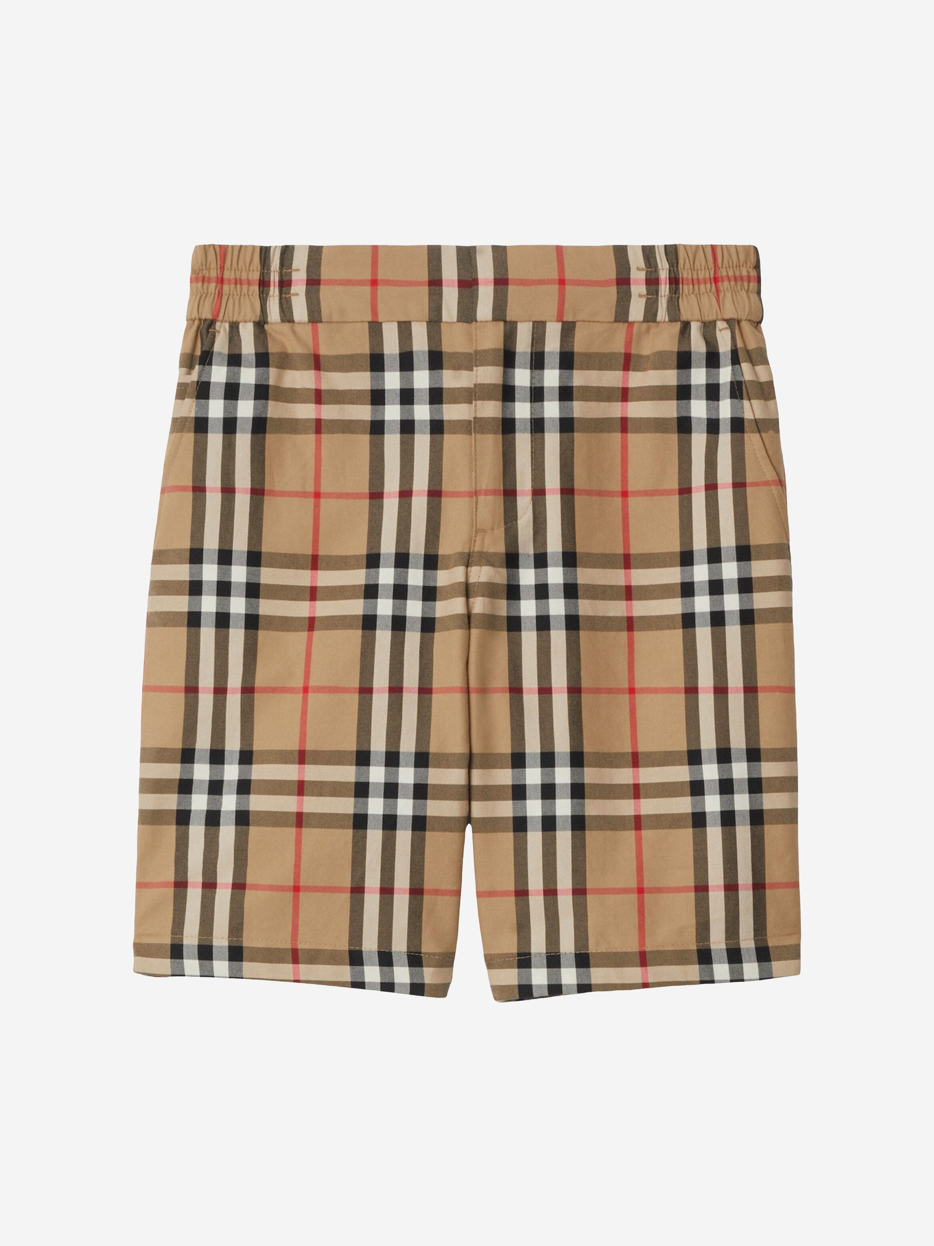 Boys Vintage Check Hal Shorts in Beige