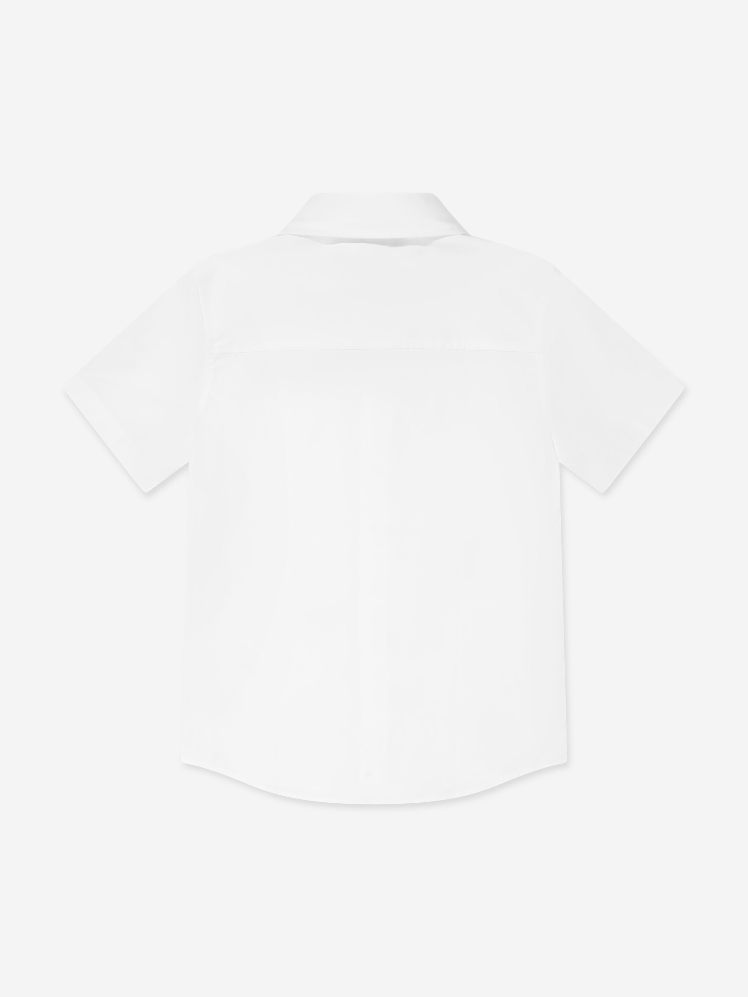 Boys Embroidered Logo Owen Shirt in White