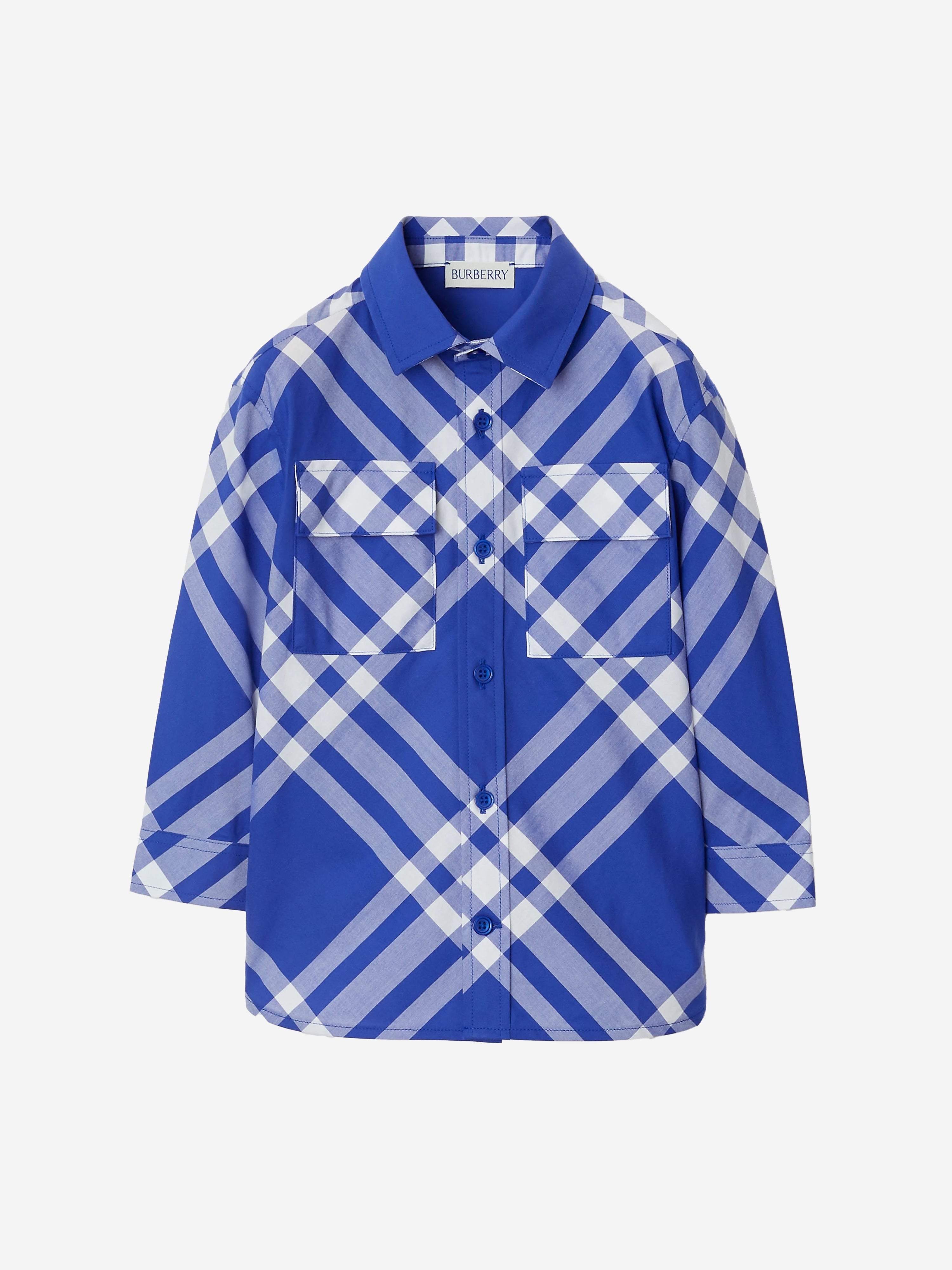 Boys Check Angelo Shirt in Blue
