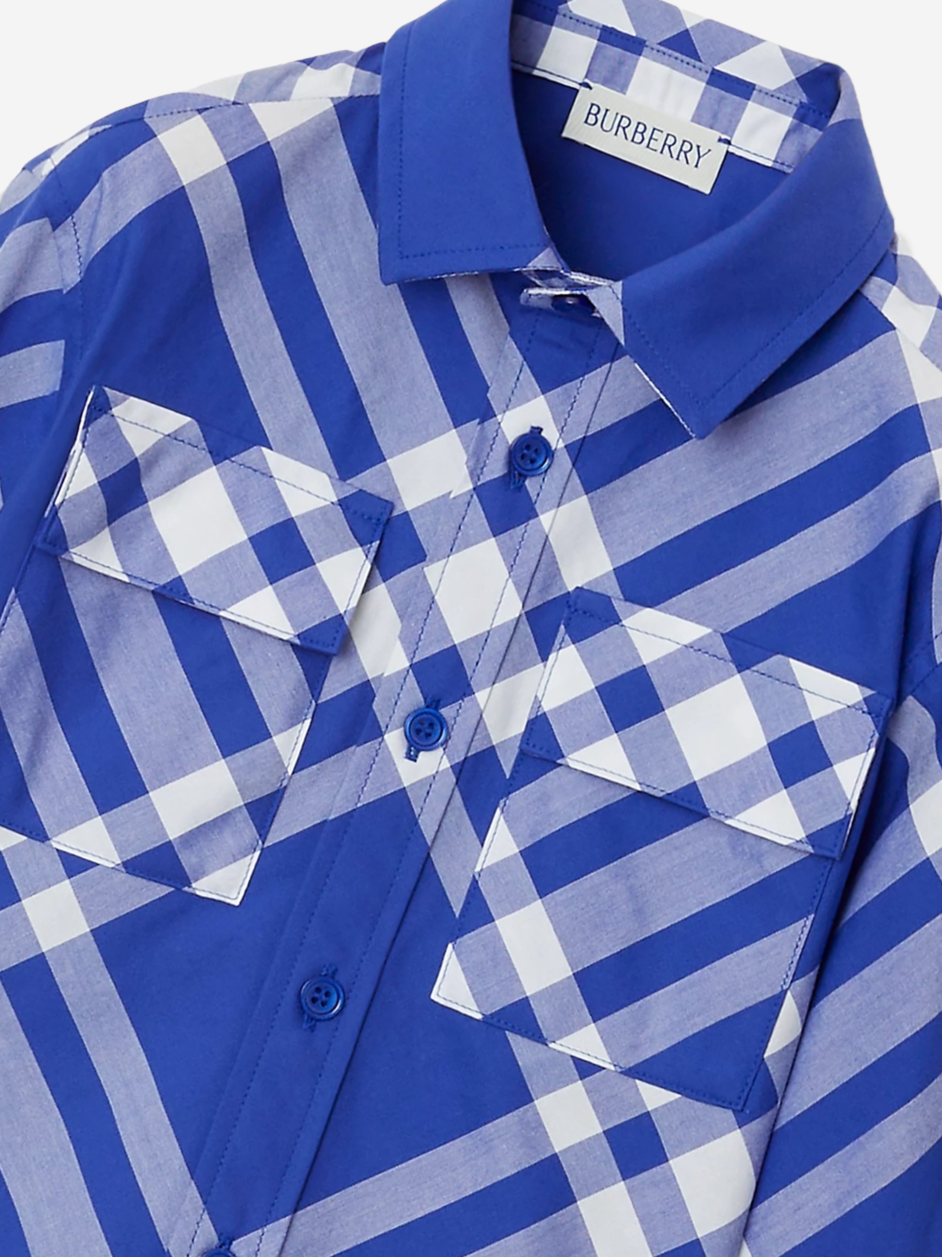 Boys Check Angelo Shirt in Blue
