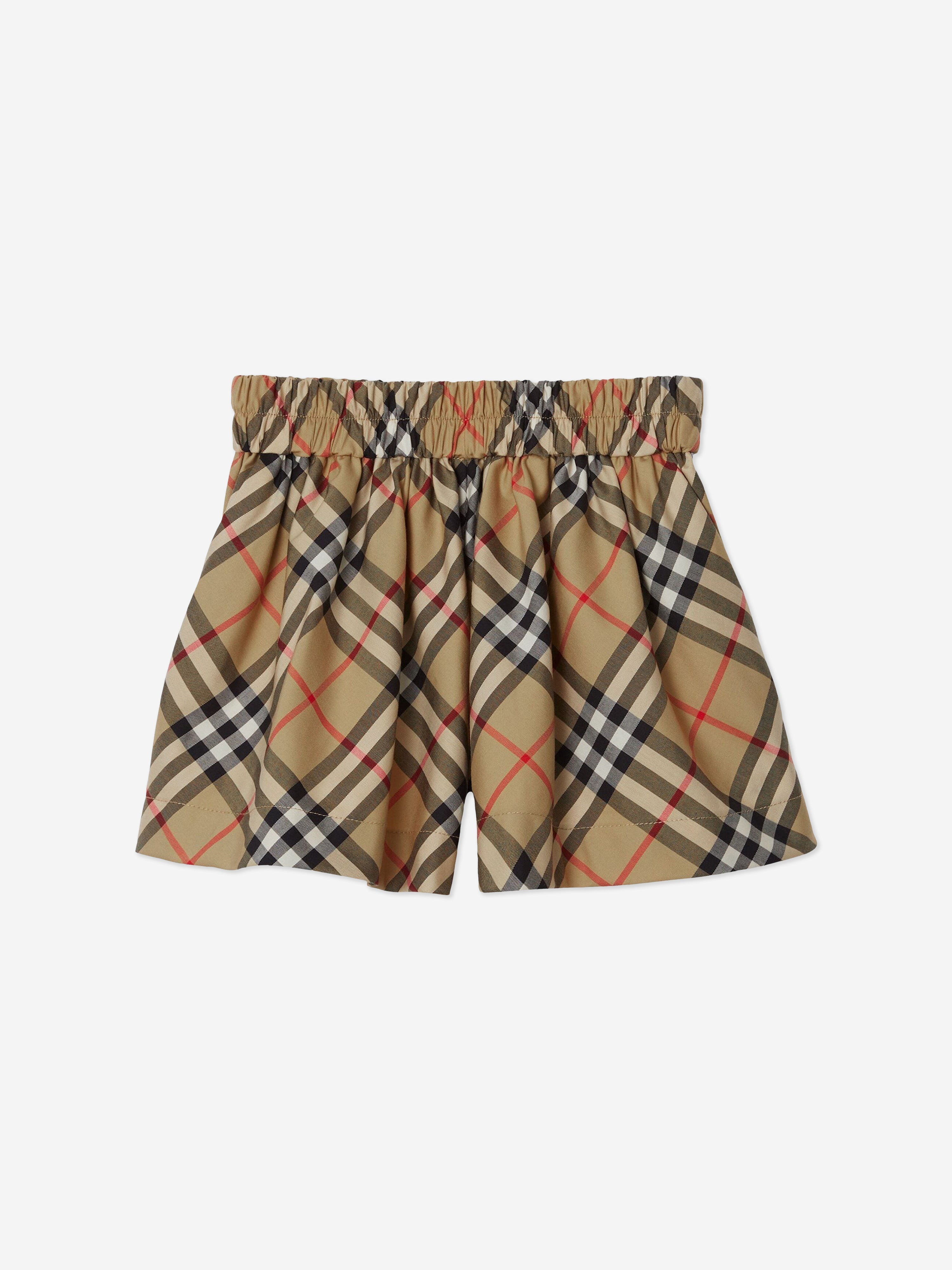 Baby Girls Archive Check Marcy Shorts in Beige