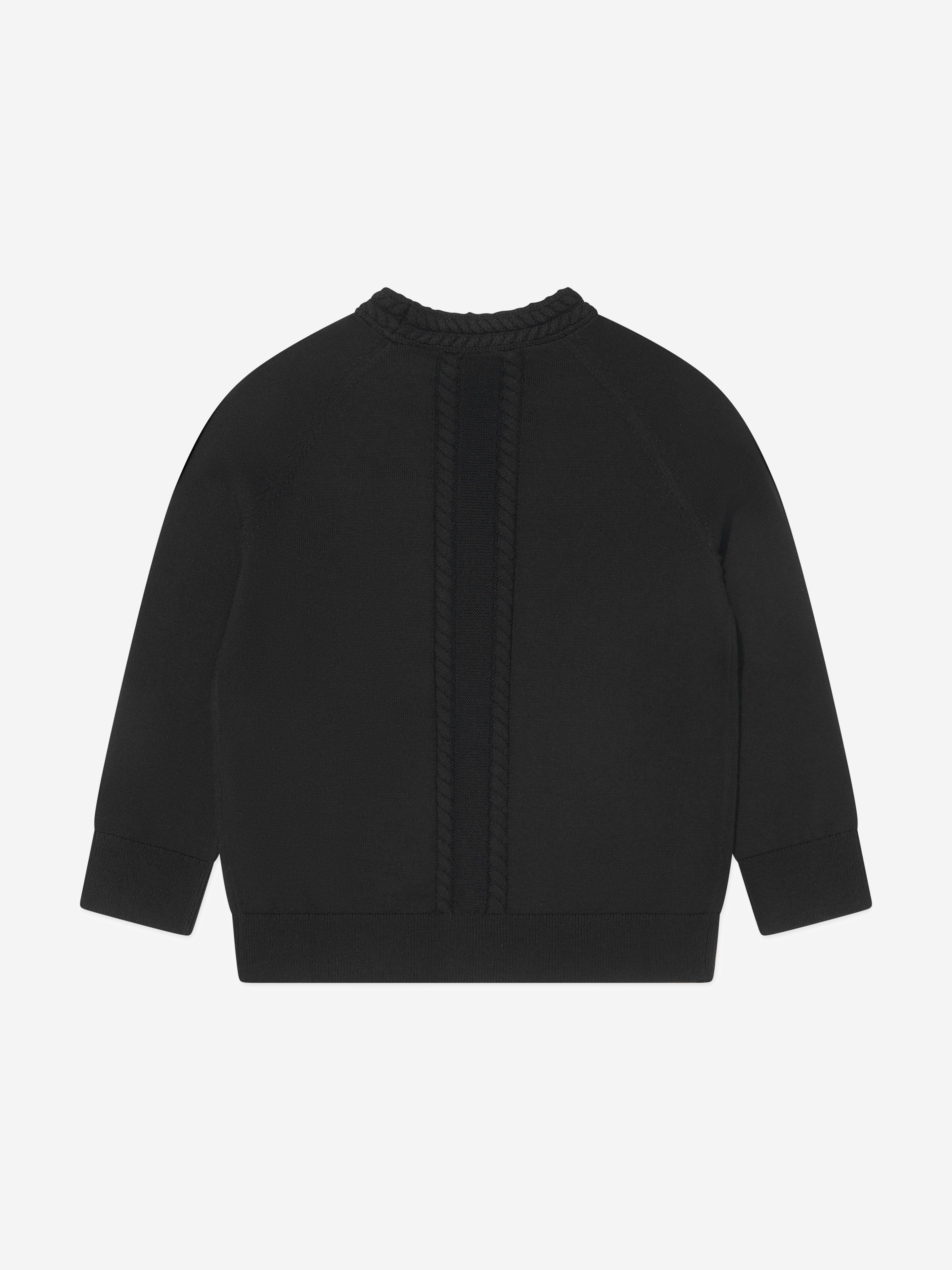 Boys Wool Knit Graham Cardigan in Black