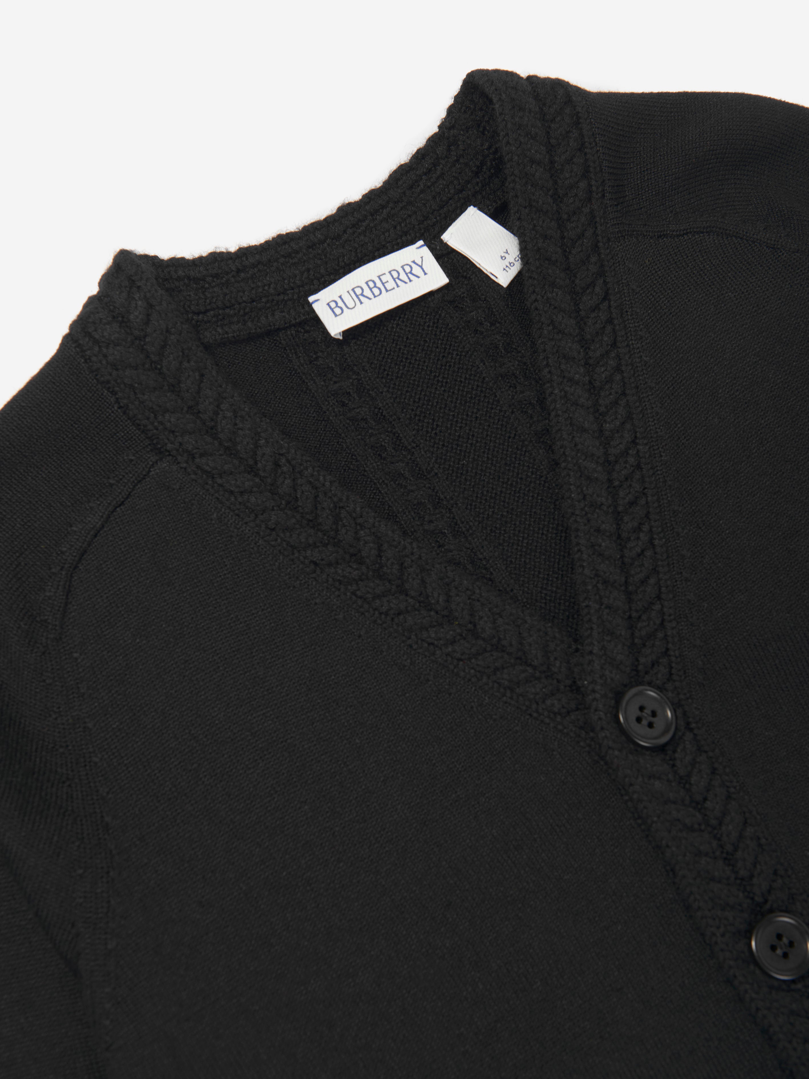 Boys Wool Knit Graham Cardigan in Black