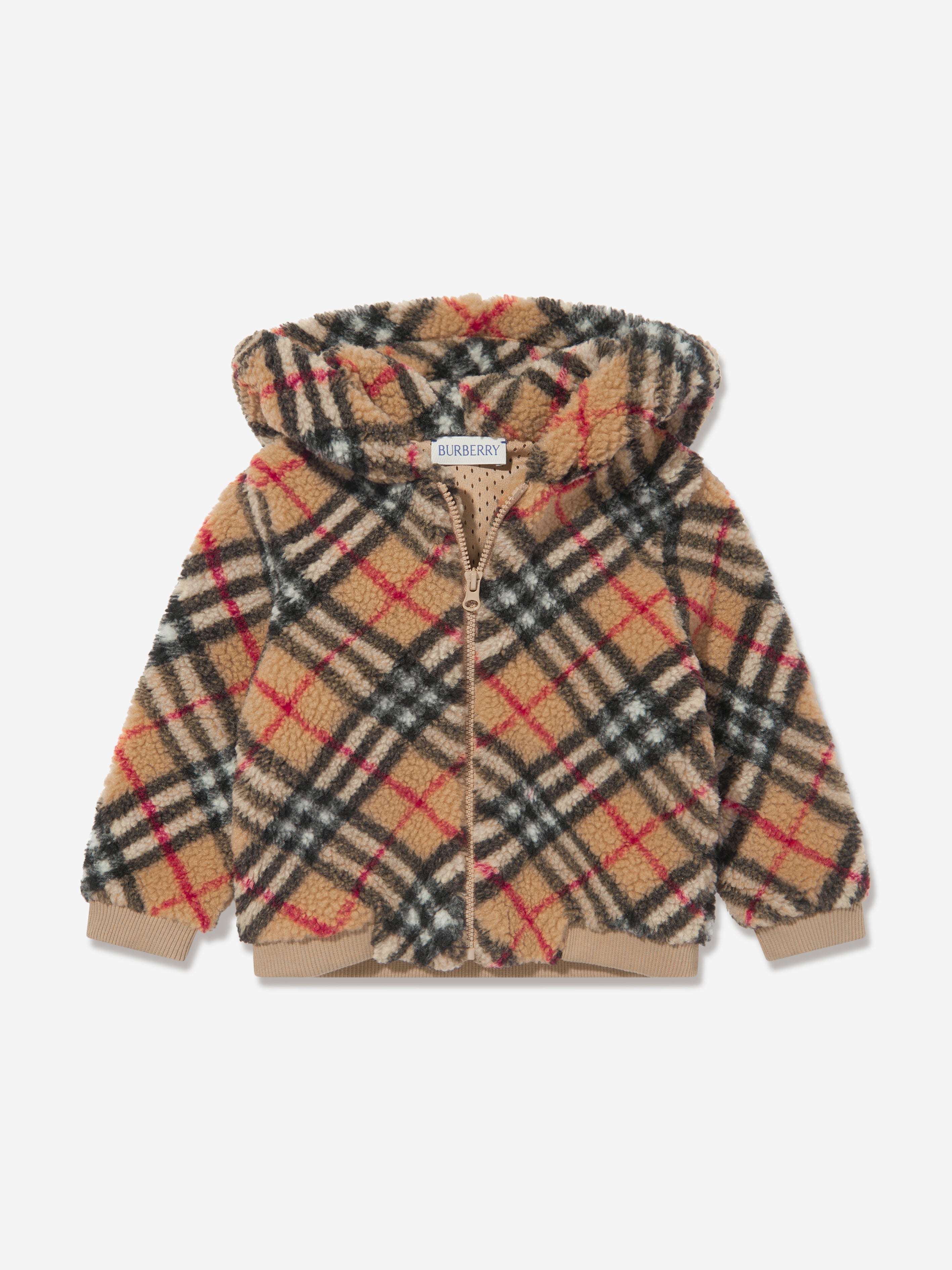 Baby Boys Check Roland Zip Up Top in Beige