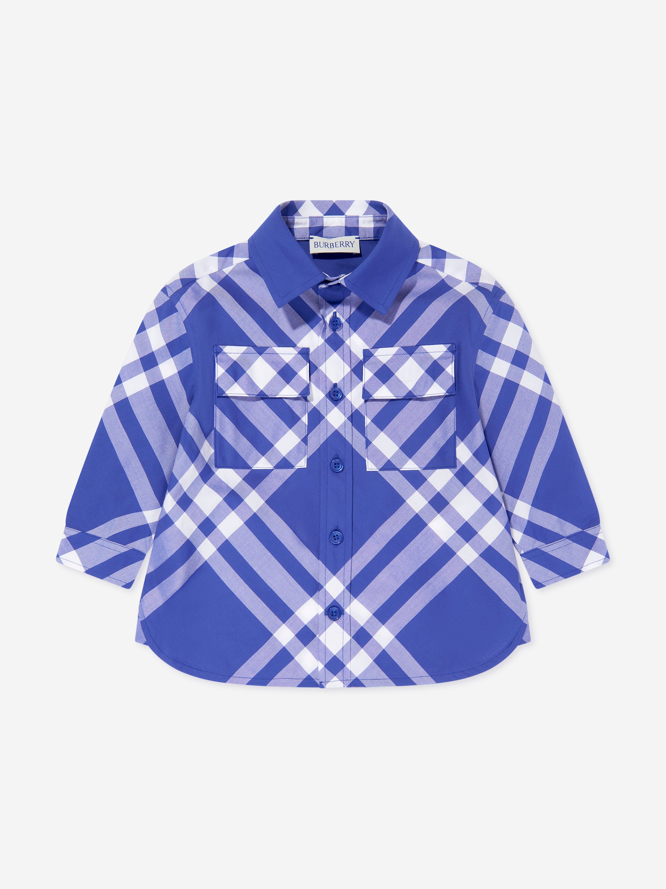 Baby Boys Check Angelo Shirt in Blue