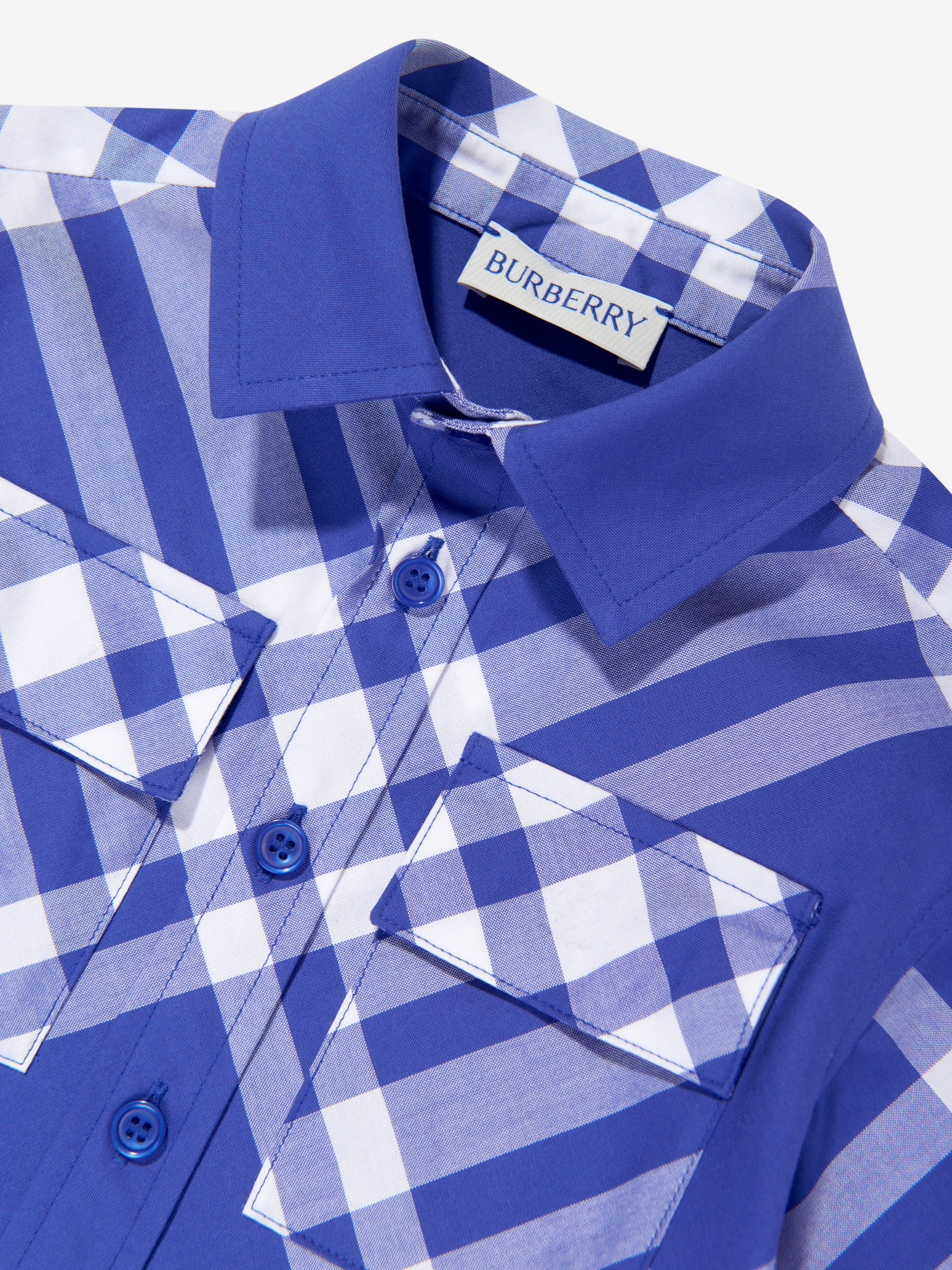 Baby Boys Check Angelo Shirt in Blue