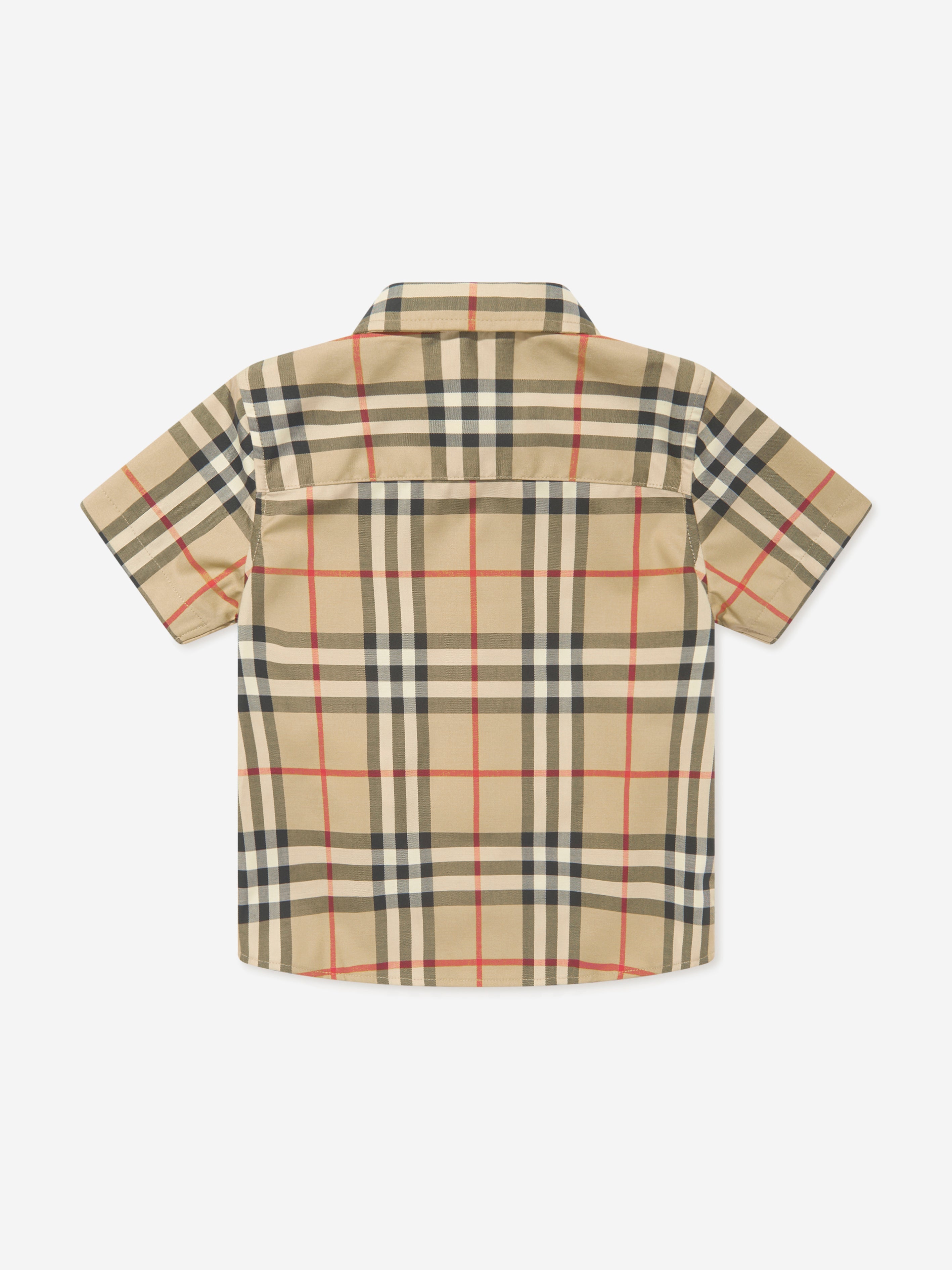 Baby Boys Check Mini Owen Shirt in Beige