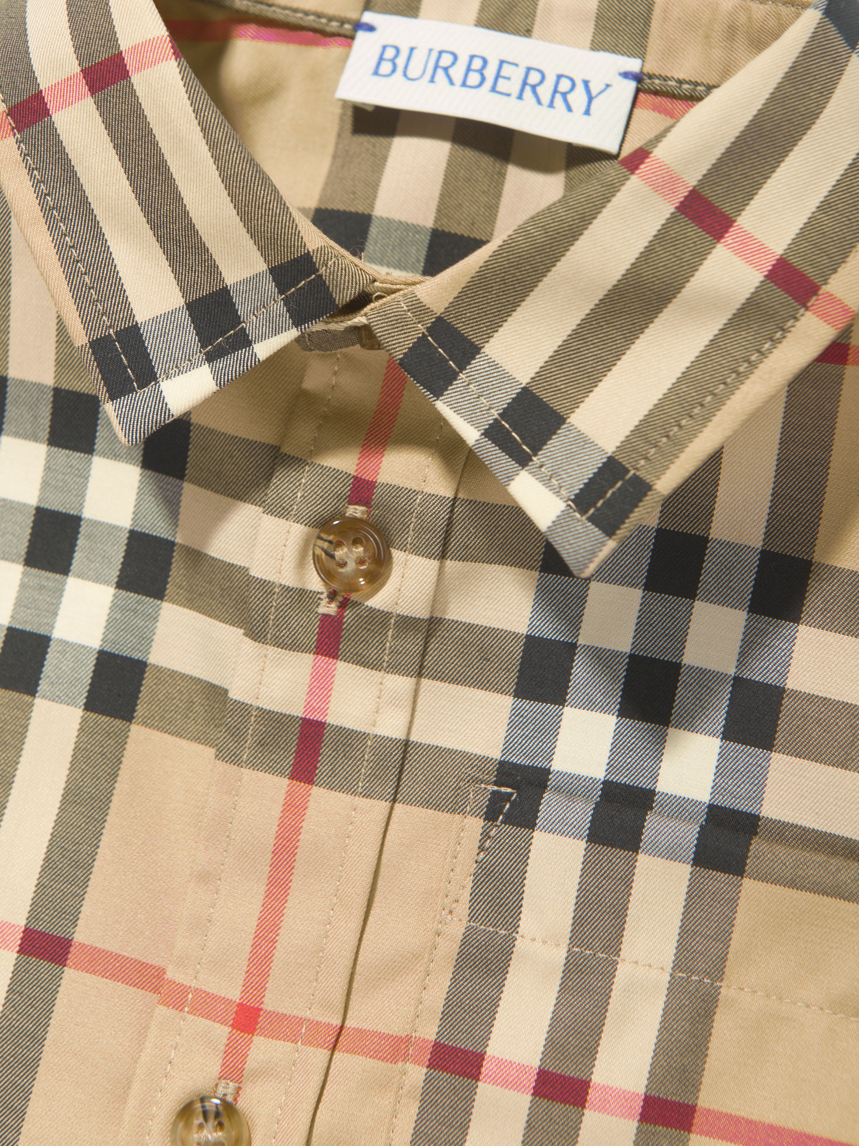 Baby Boys Check Mini Owen Shirt in Beige