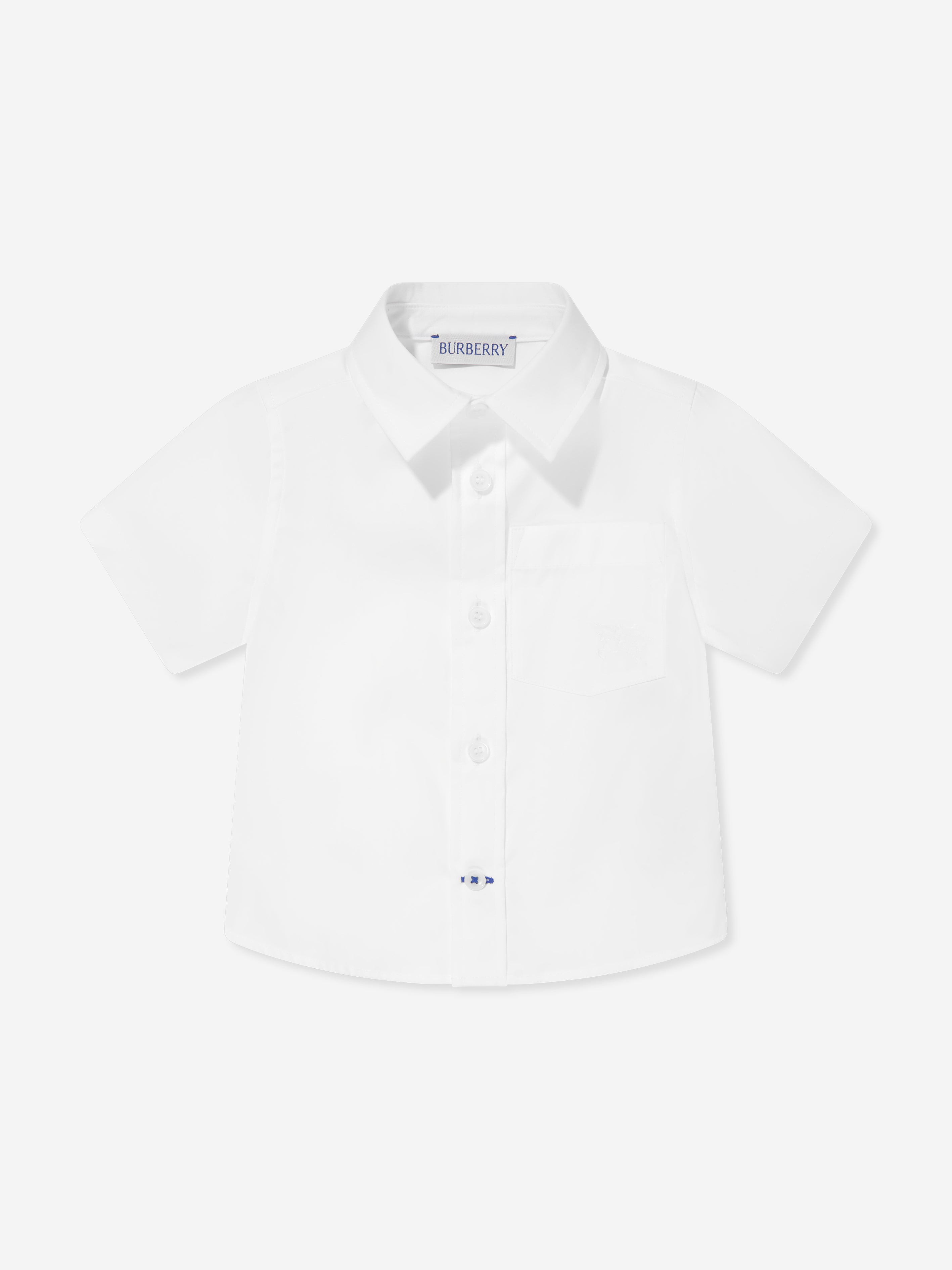 Baby Boys Embroidered Logo Owen Shirt in White