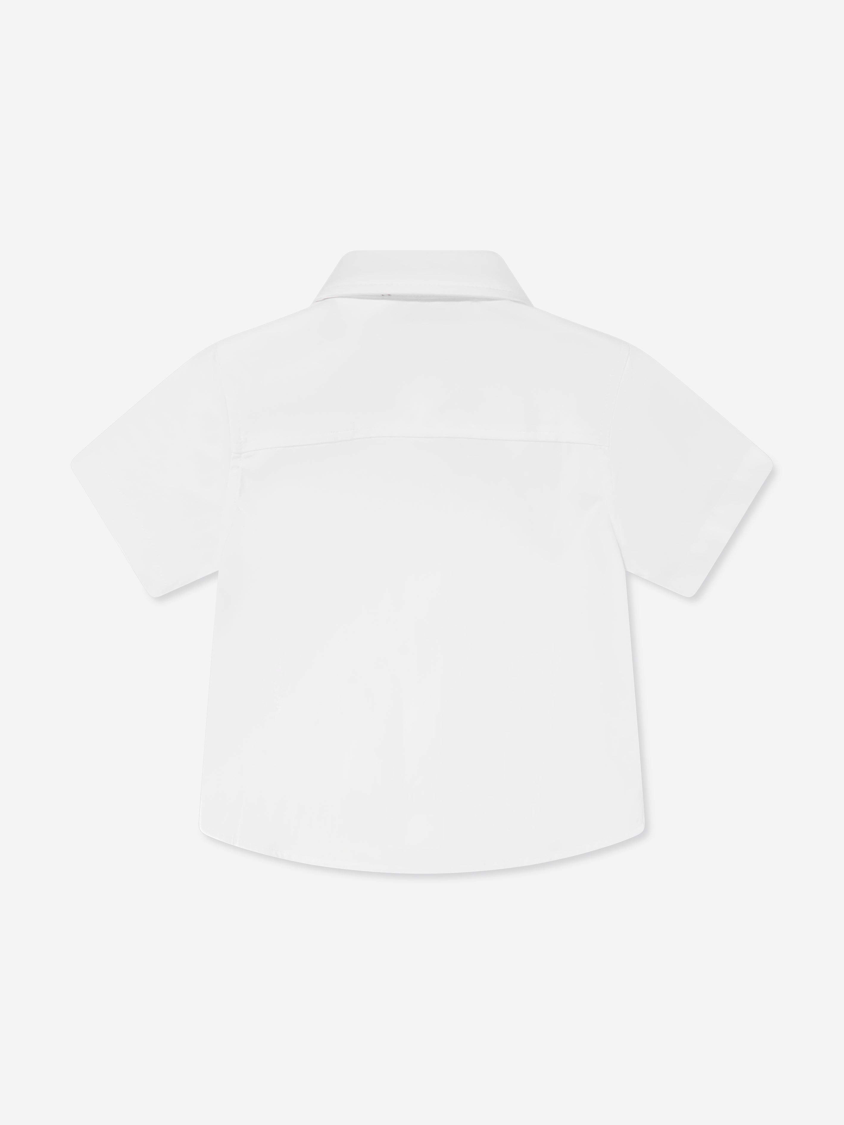 Baby Boys Embroidered Logo Owen Shirt in White