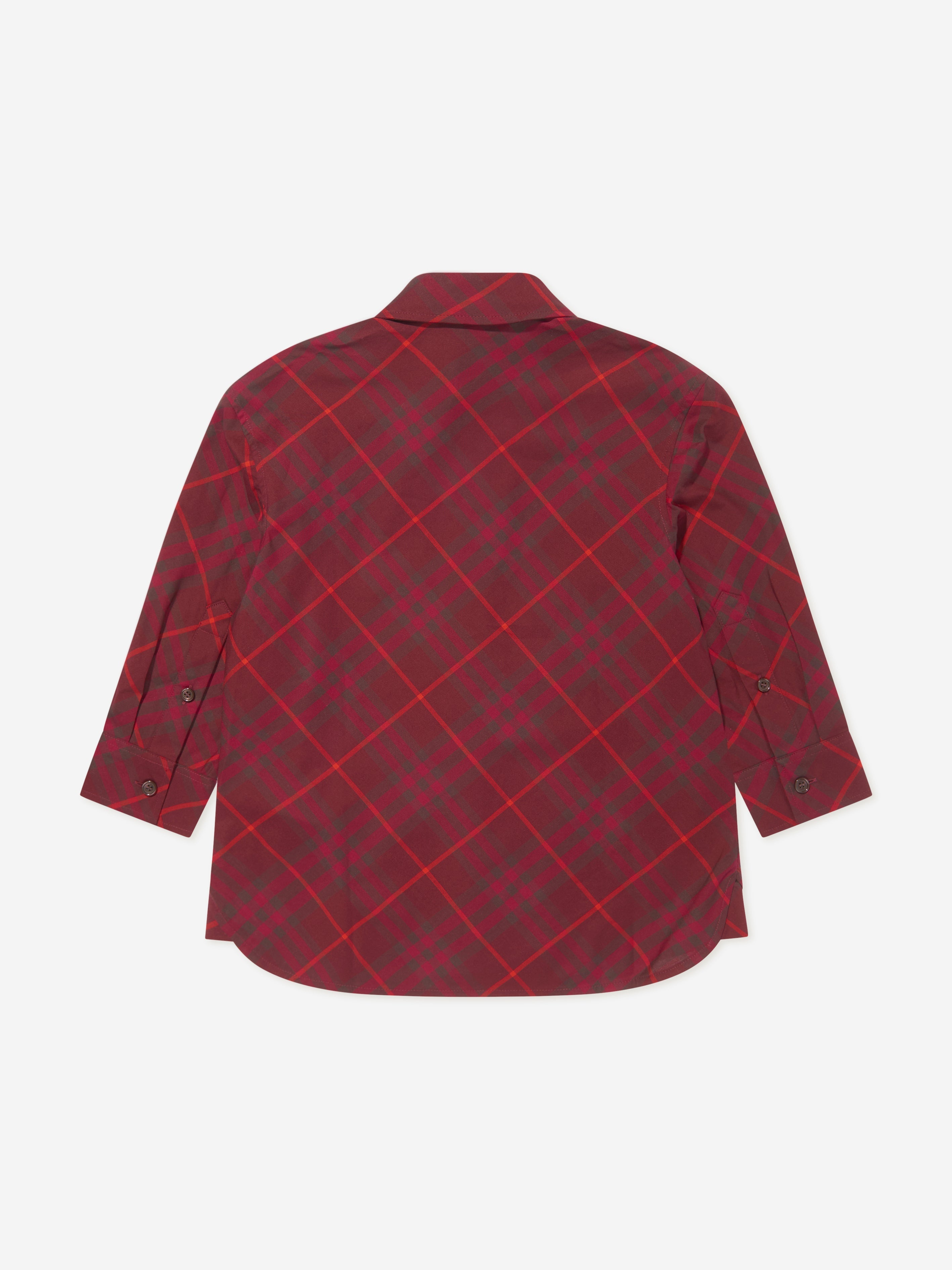 Boys Check Angelo Shirt in Red