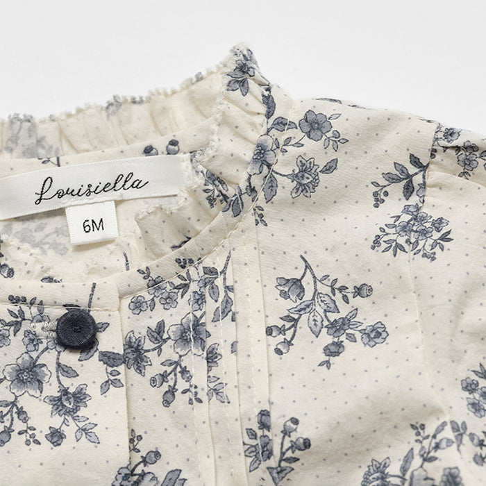 Baby Girls Navy Floral Cotton Blouse