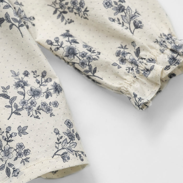 Baby Girls Navy Floral Cotton Blouse