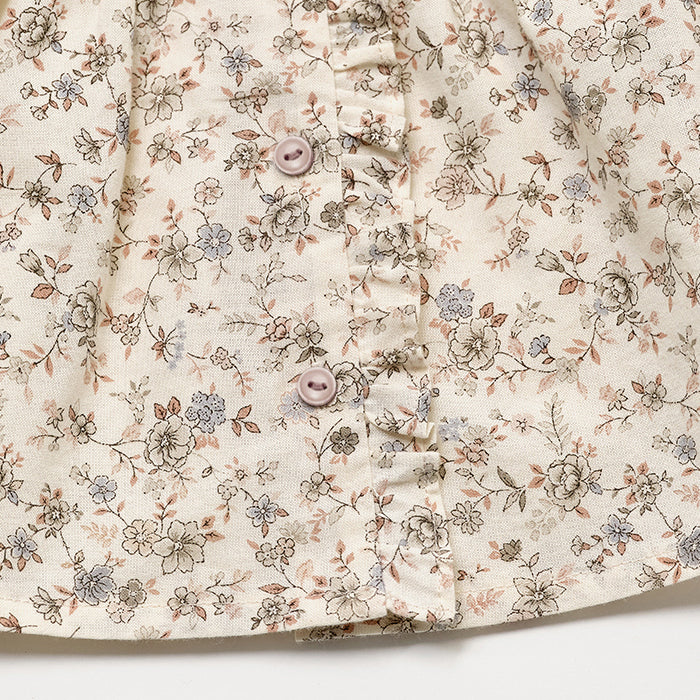 Blouse bébé fille en coton beige