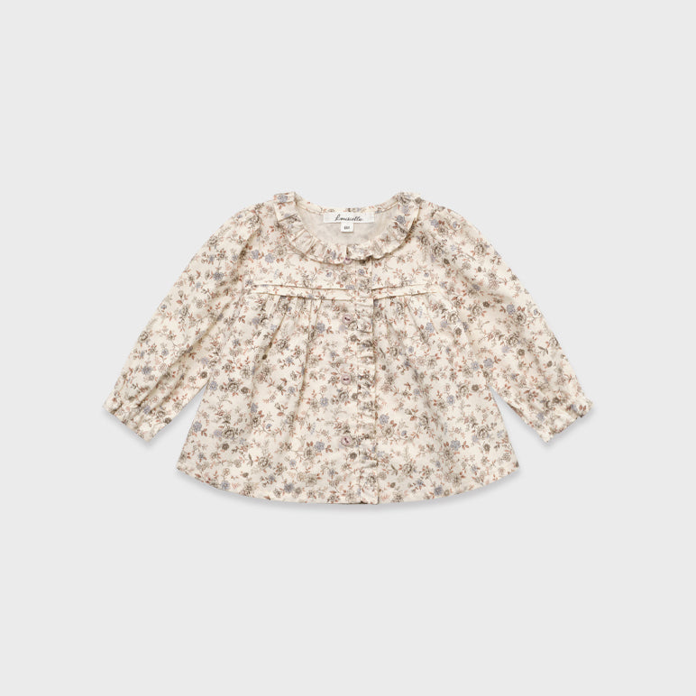 Blouse bébé fille en coton beige