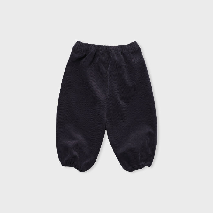Pantalon en velours côtelé anthracite pour bébés filles