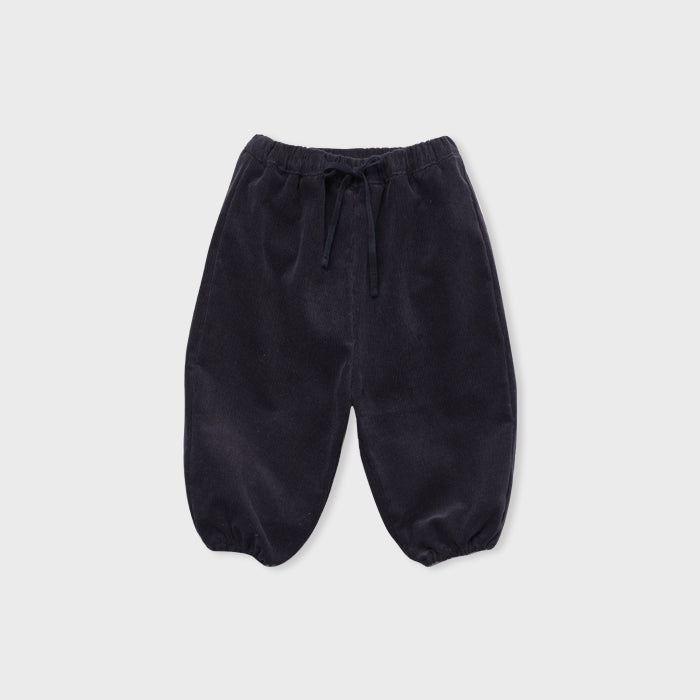 Pantalon en velours côtelé anthracite pour bébés filles