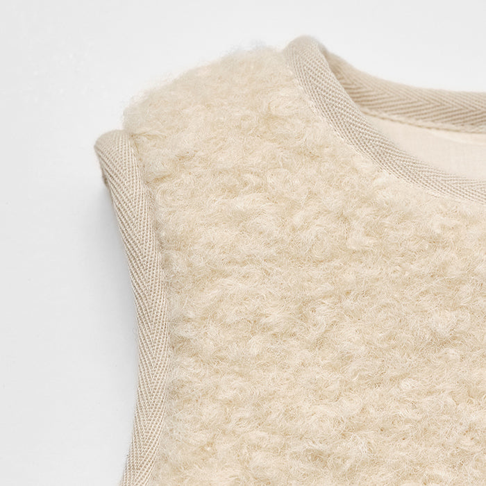 Baby Girls White Sherpa Fleece Padded Vest