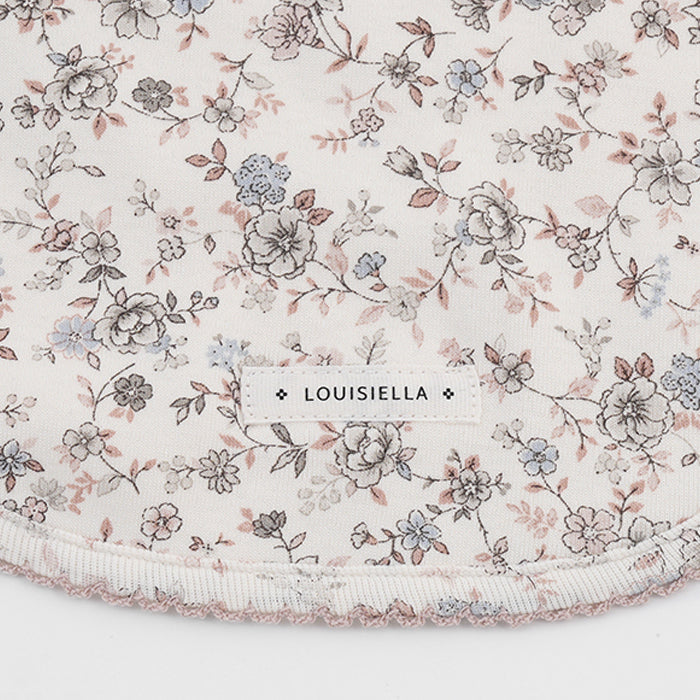 Baby Girls White Floral Cotton Bib